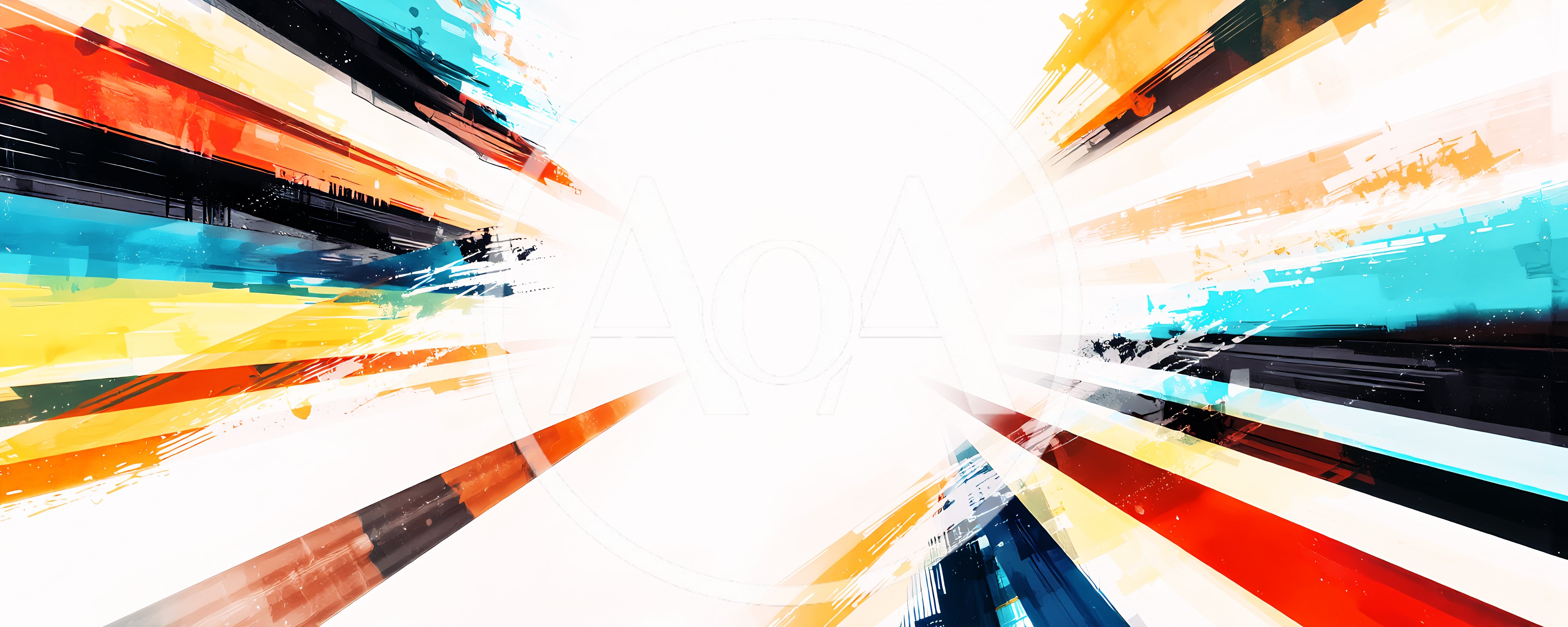 Abstract Colorful Paint Streaks With Radial Motion Blur