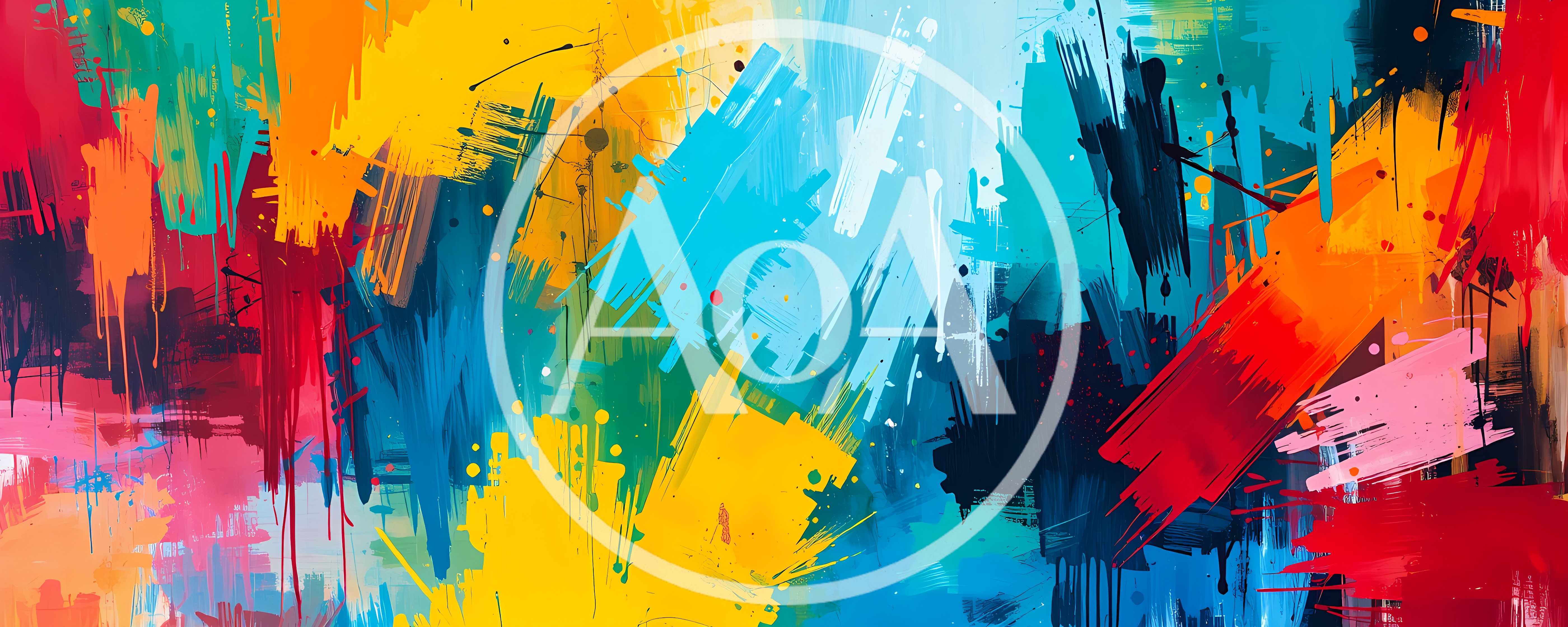 Abstract Expressionist Painting With Vibrant Colorful Brushstrokes