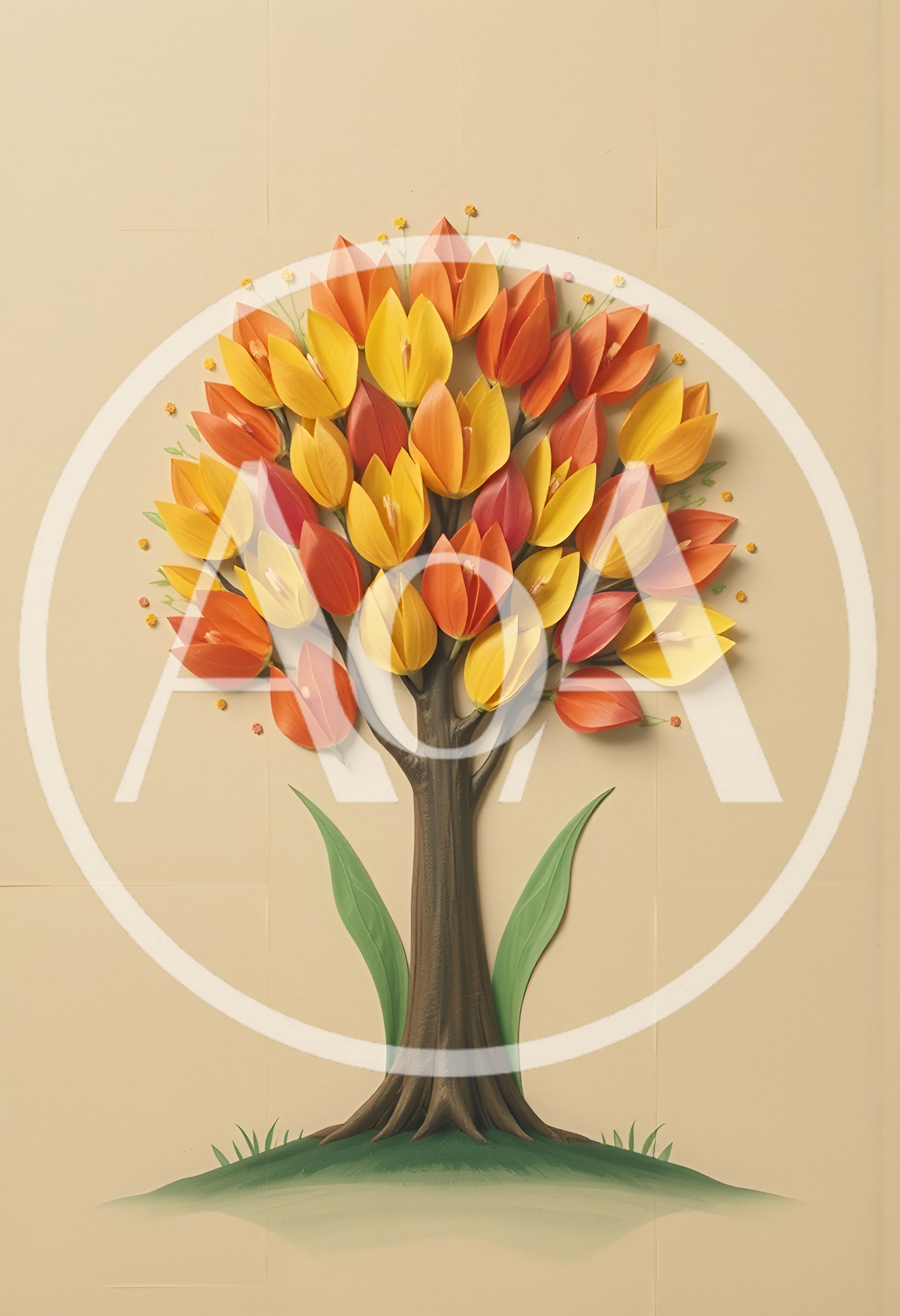 Paper Craft Tulip Tree Wall Art