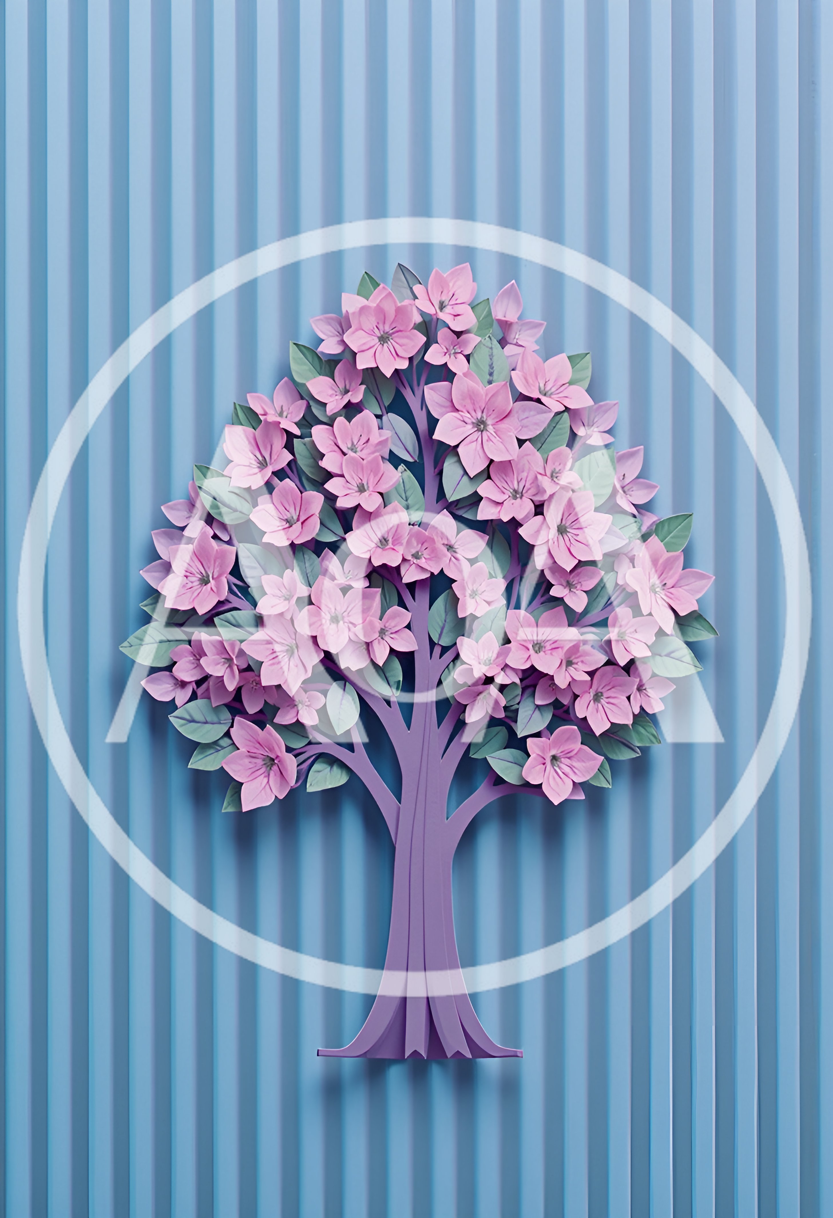 Paper Craft Cherry Blossom Tree Illustration