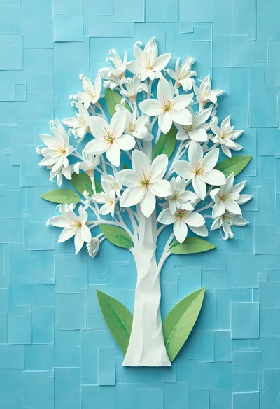 Paper Craft Lily Tree Art