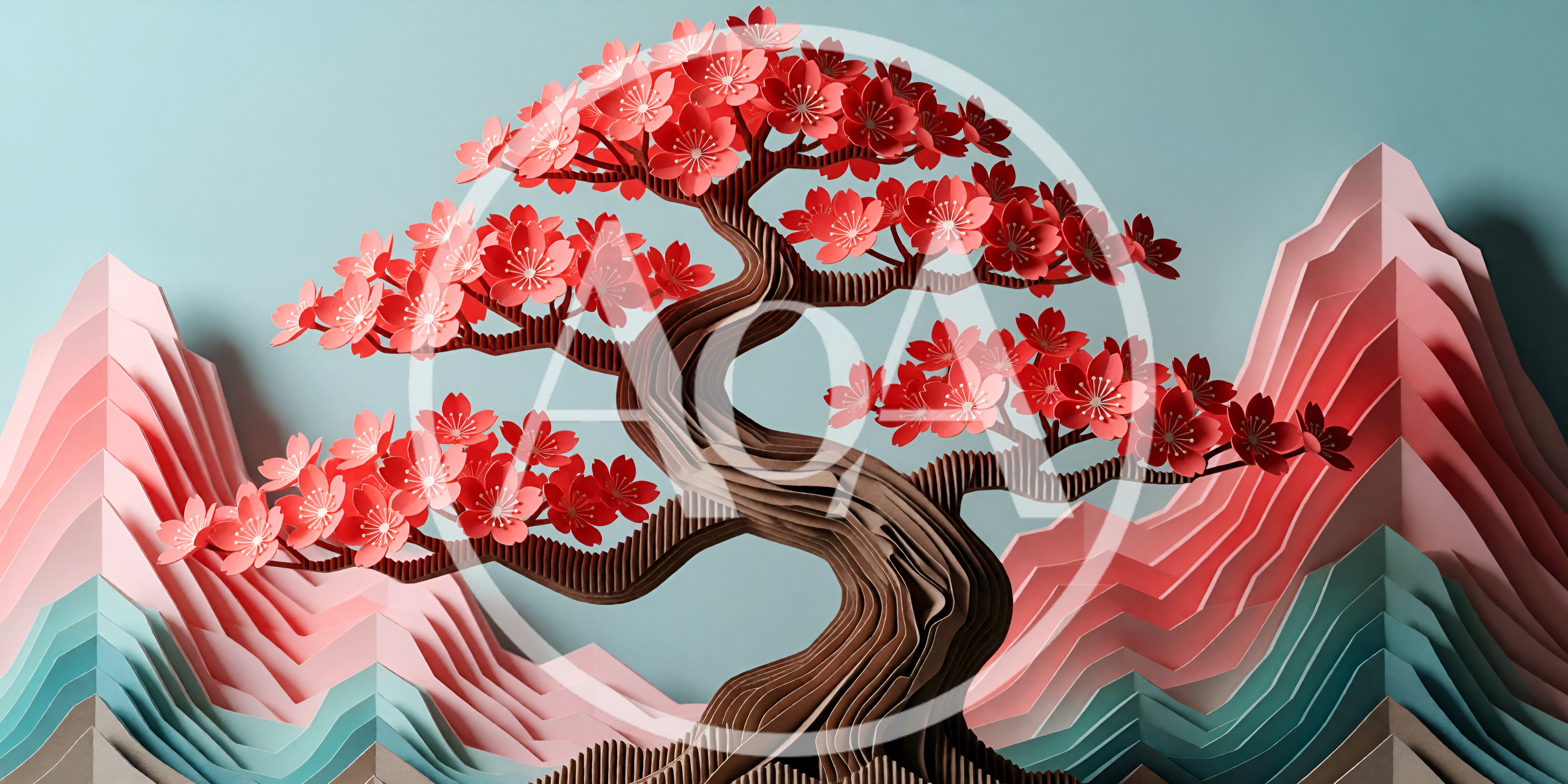 Paper Craft Bonsai Tree With Cherry Blossoms