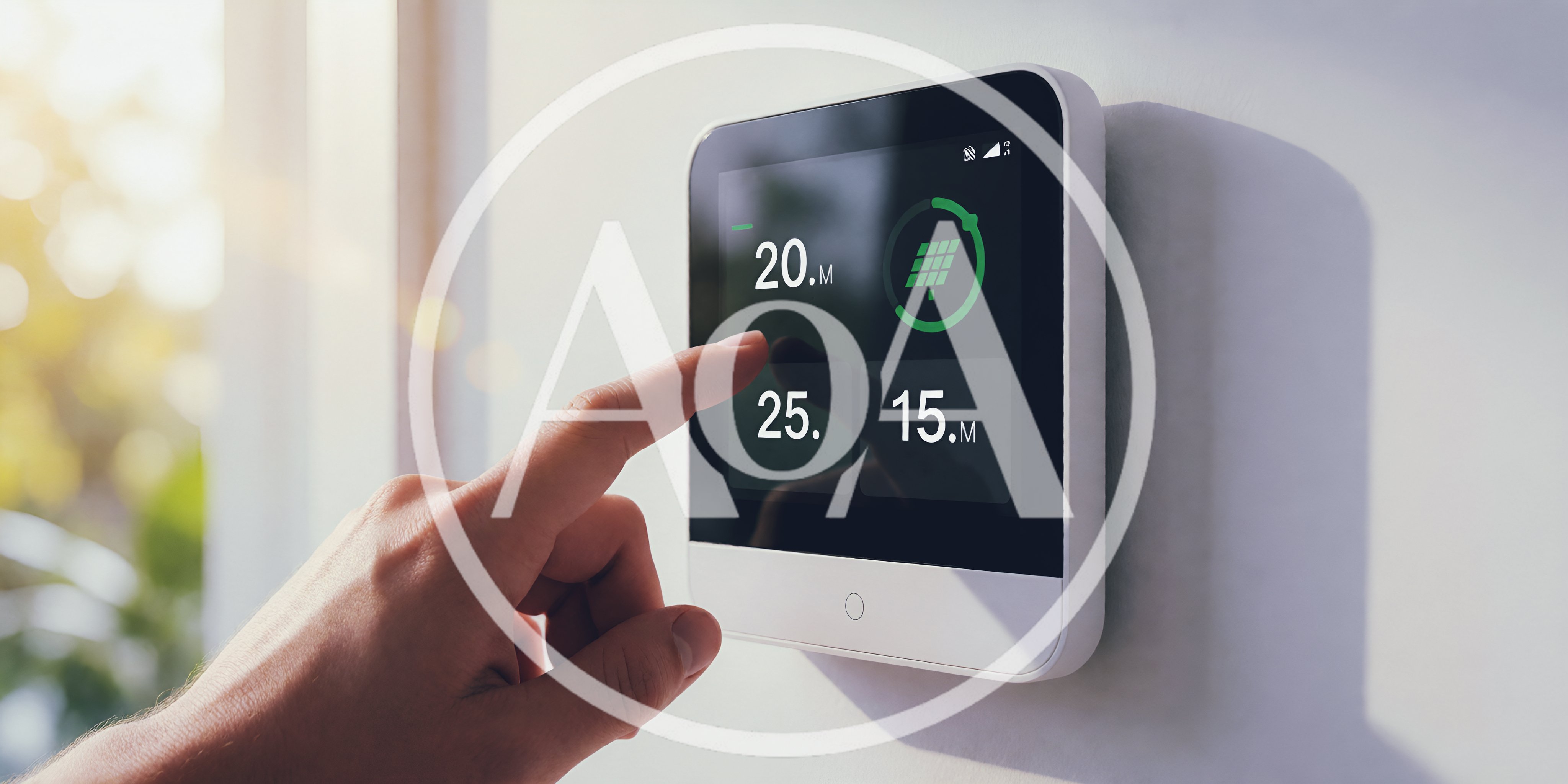 Person Adjusting Smart Home Energy Management Thermostat