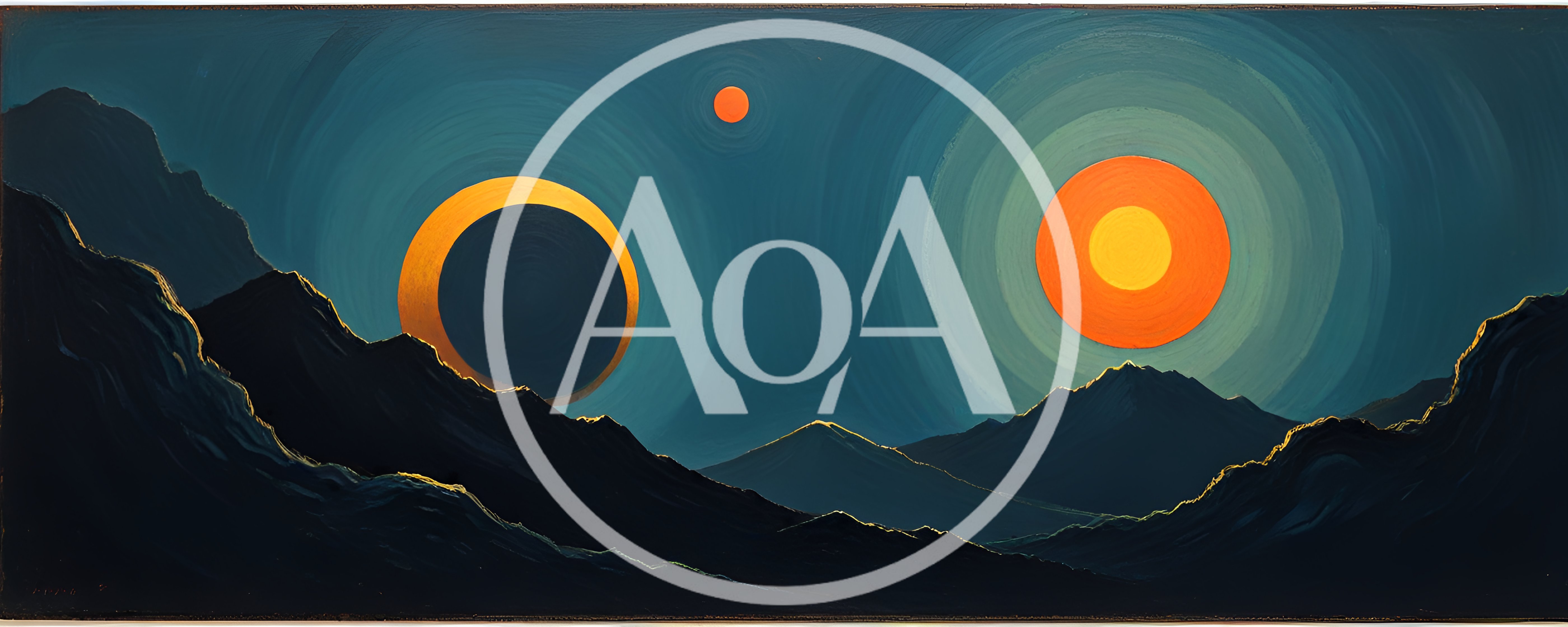 Surreal Landscape With Two Suns And Mountain Range