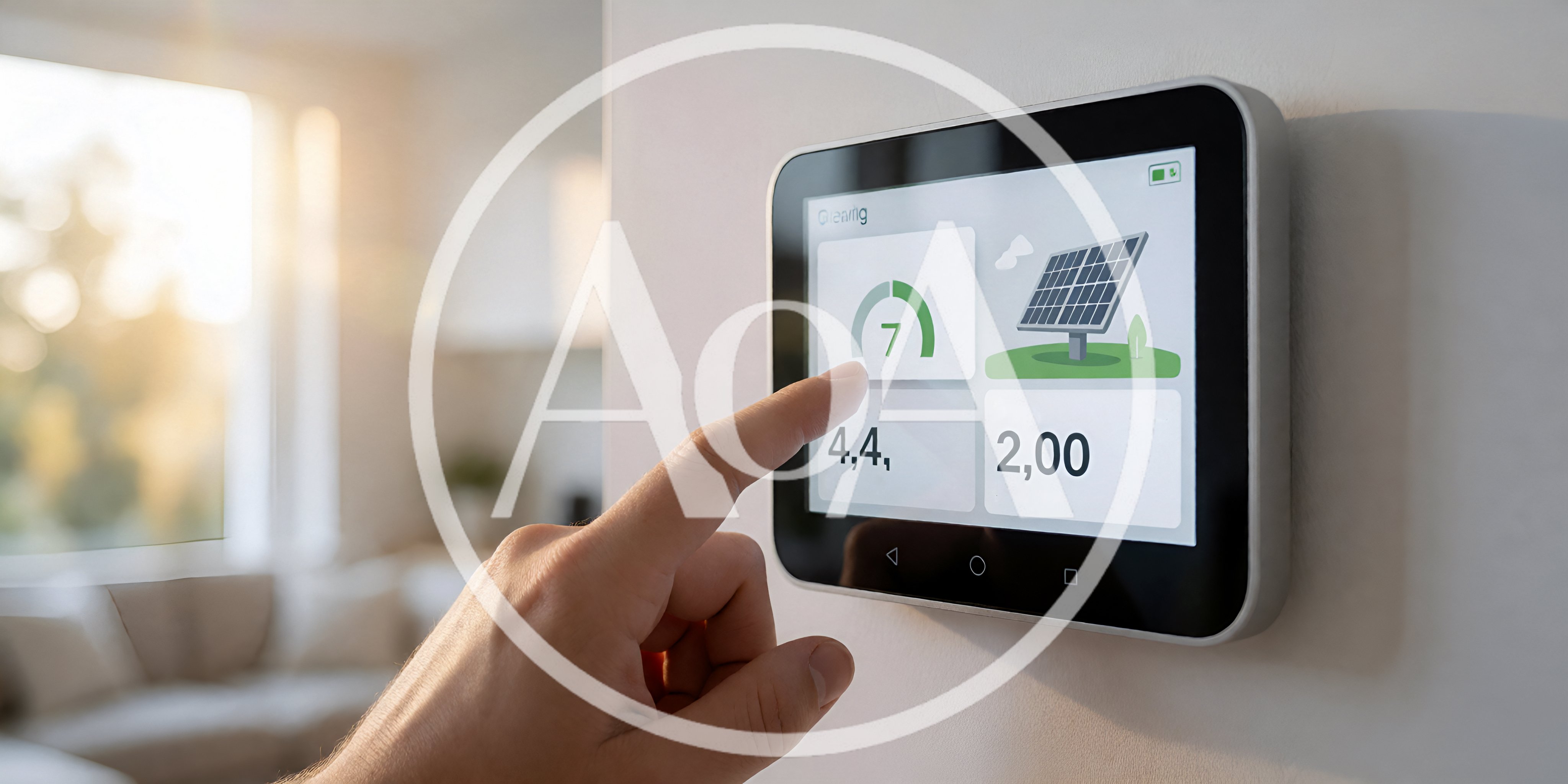 Person Adjusting Smart Home Solar Energy Control Panel