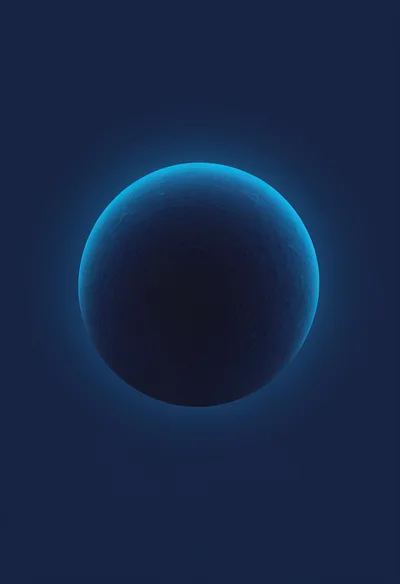 Glowing Blue Sphere Floating In Dark Space