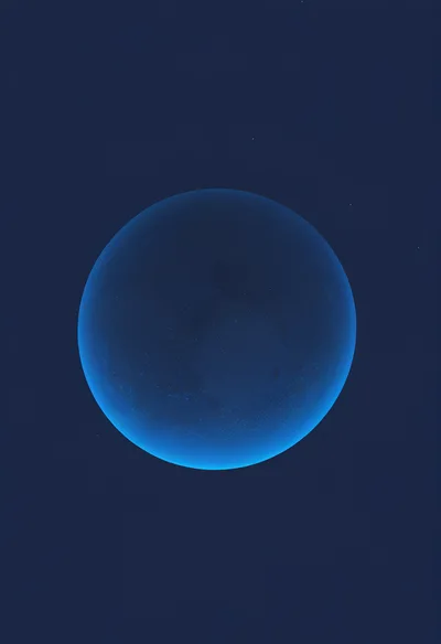 Glowing Blue Sphere Floating In Dark Night Sky
