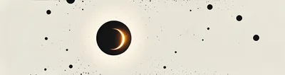 Solar Eclipse With Floating Celestial Spheres