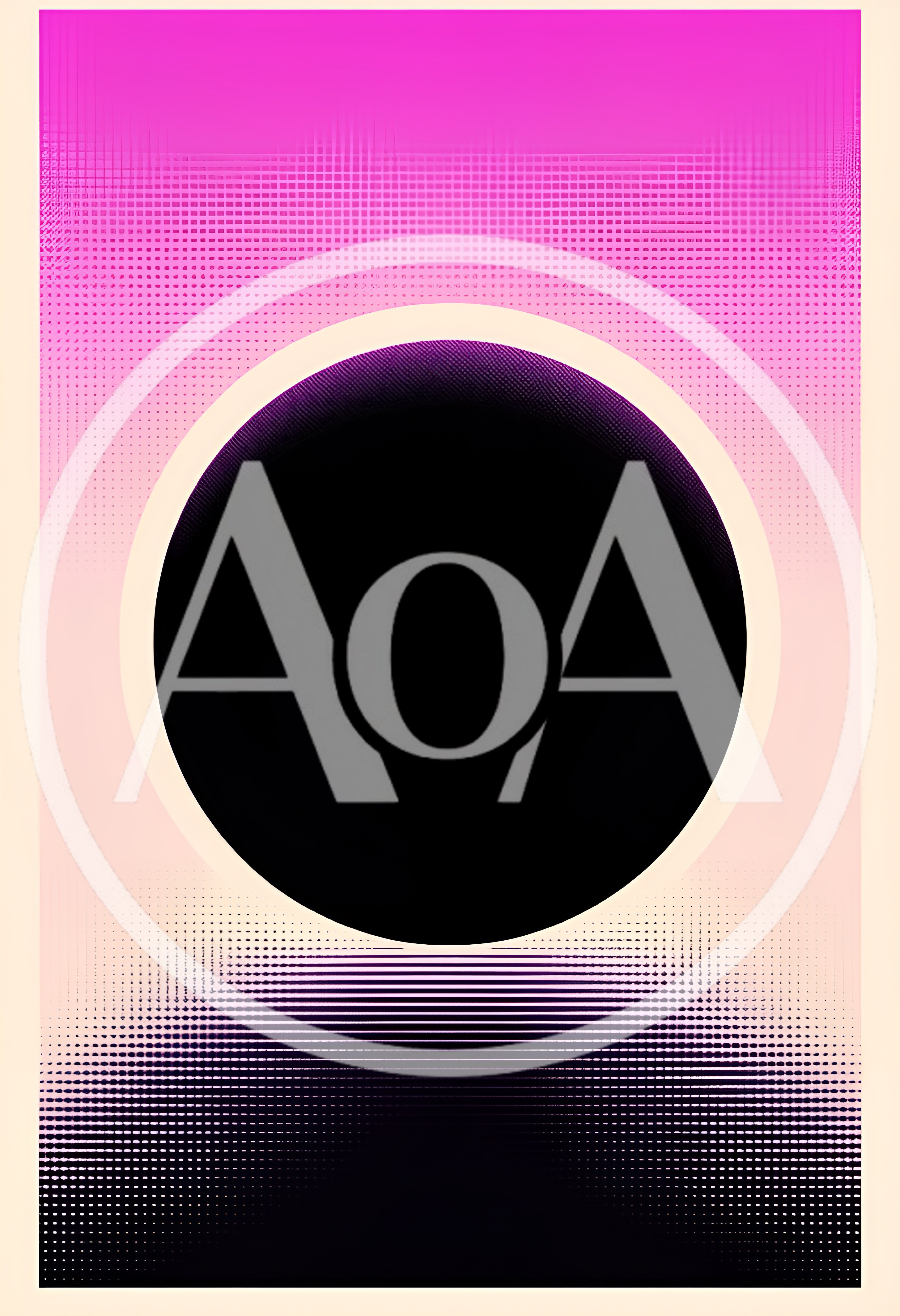 Abstract Minimalist Graphic With Large Black Circle