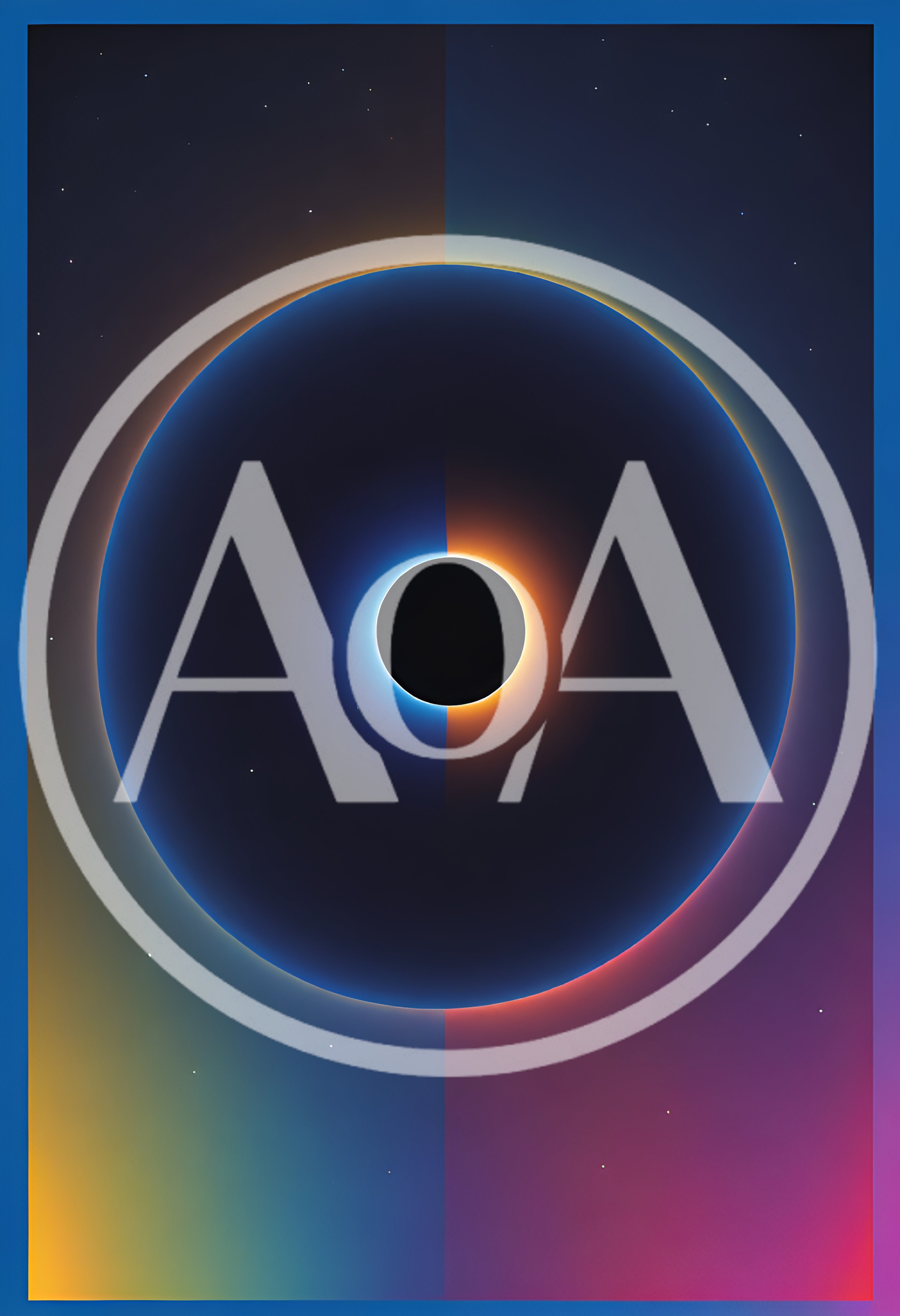 Abstract Minimalist Eclipse With Dual Color Gradient Background