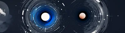 Abstract Digital Art Featuring Two Glowing Celestial Orbs