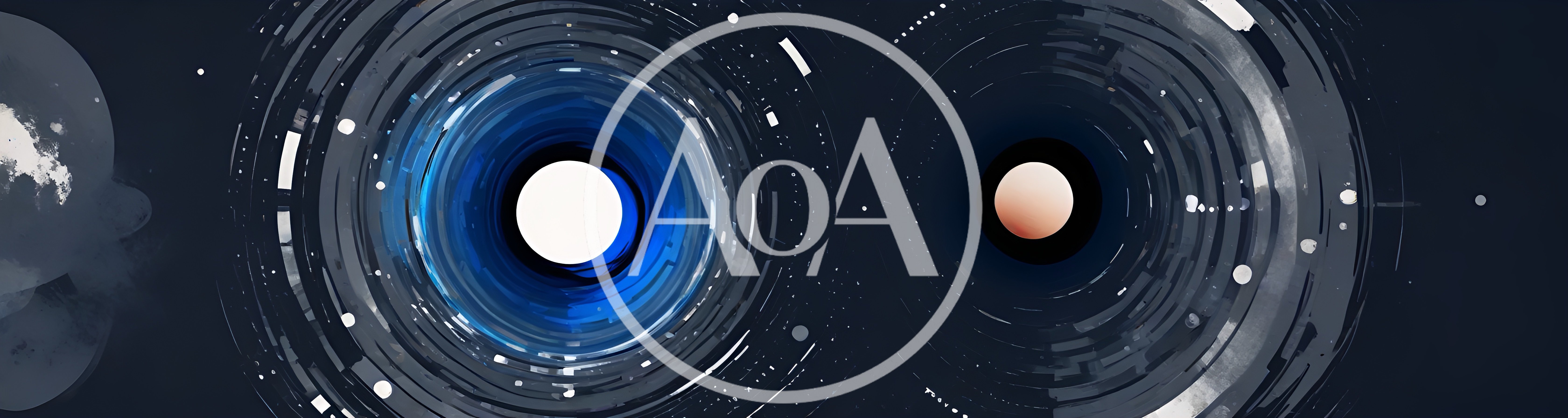 Abstract Digital Art Featuring Two Glowing Celestial Orbs