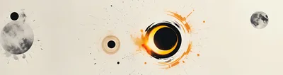 Abstract Artistic Representation Of A Solar Eclipse