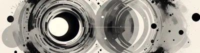 Abstract Monochrome Circular Geometric Art Composition
