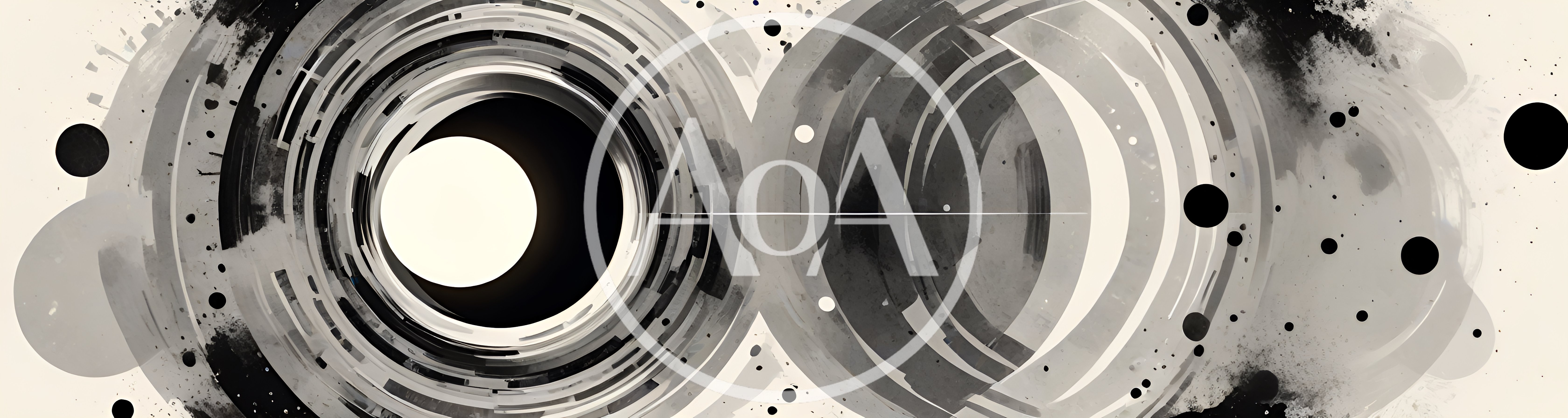 Abstract Monochrome Circular Geometric Art Composition