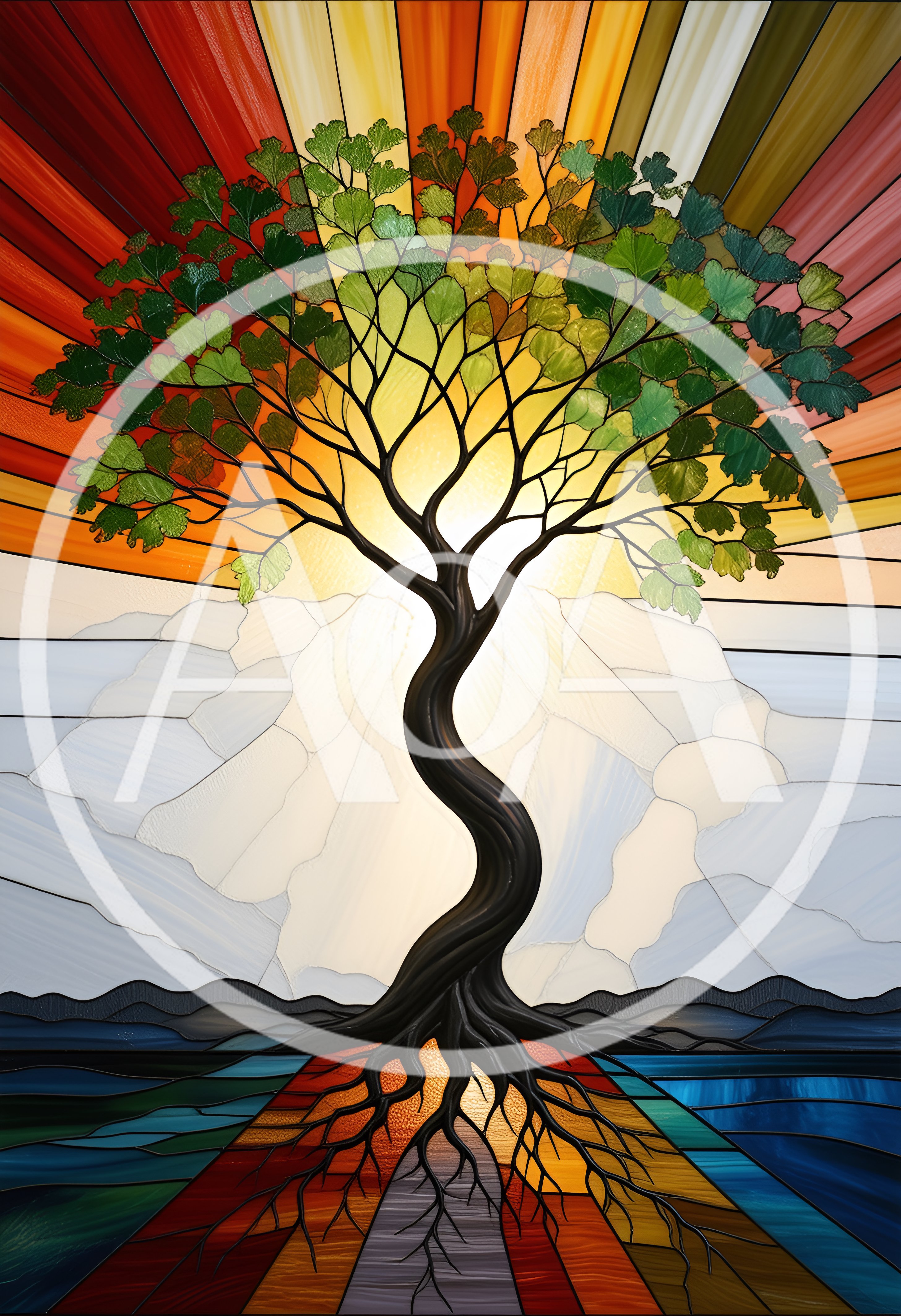 Stained Glass Tree Of Life Art Piece