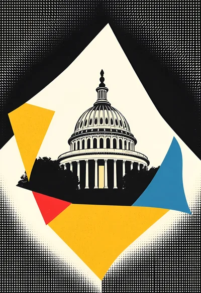 Abstract Graphic Illustration Of The United States Capitol Building