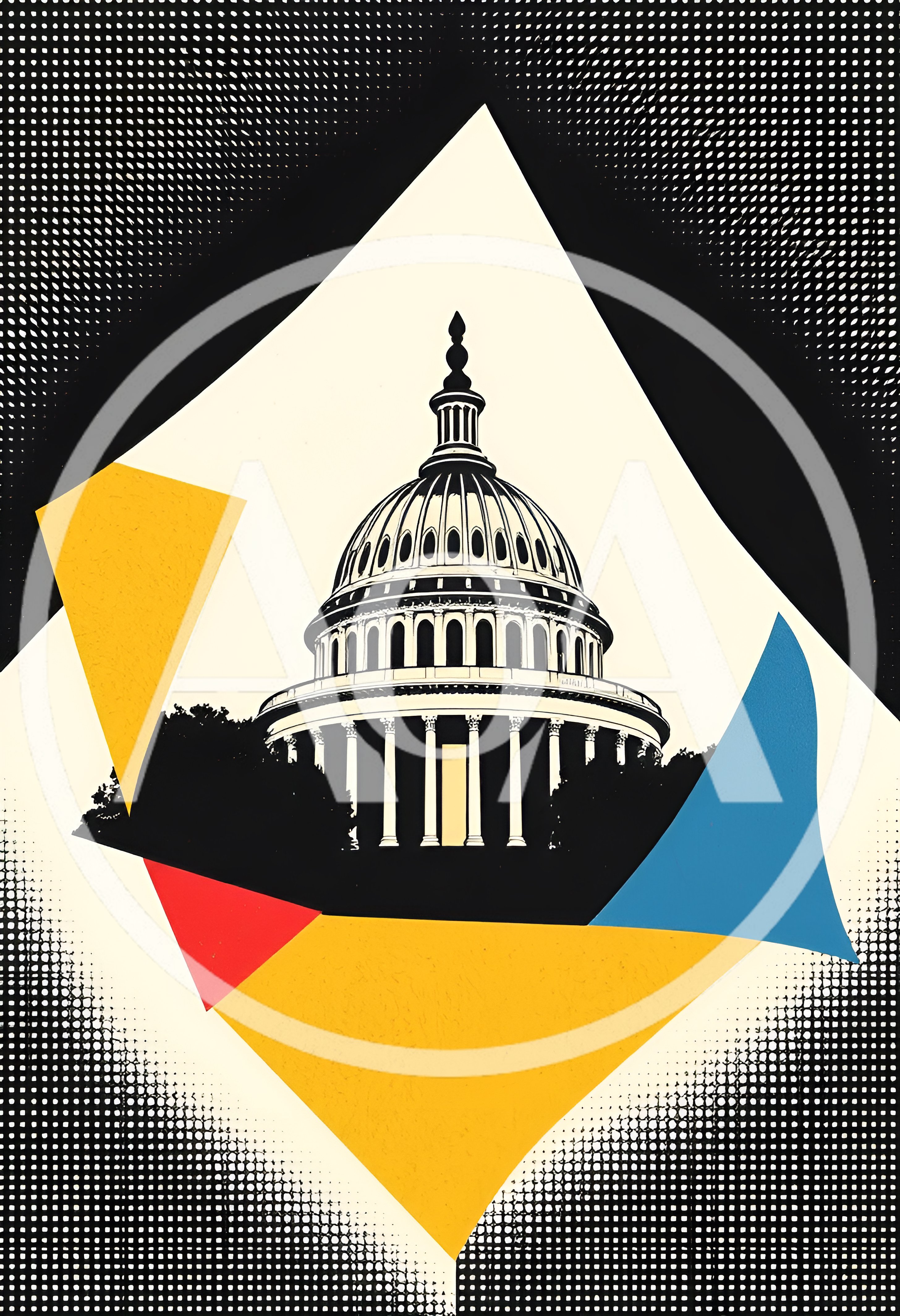 Abstract Graphic Illustration Of The United States Capitol Building