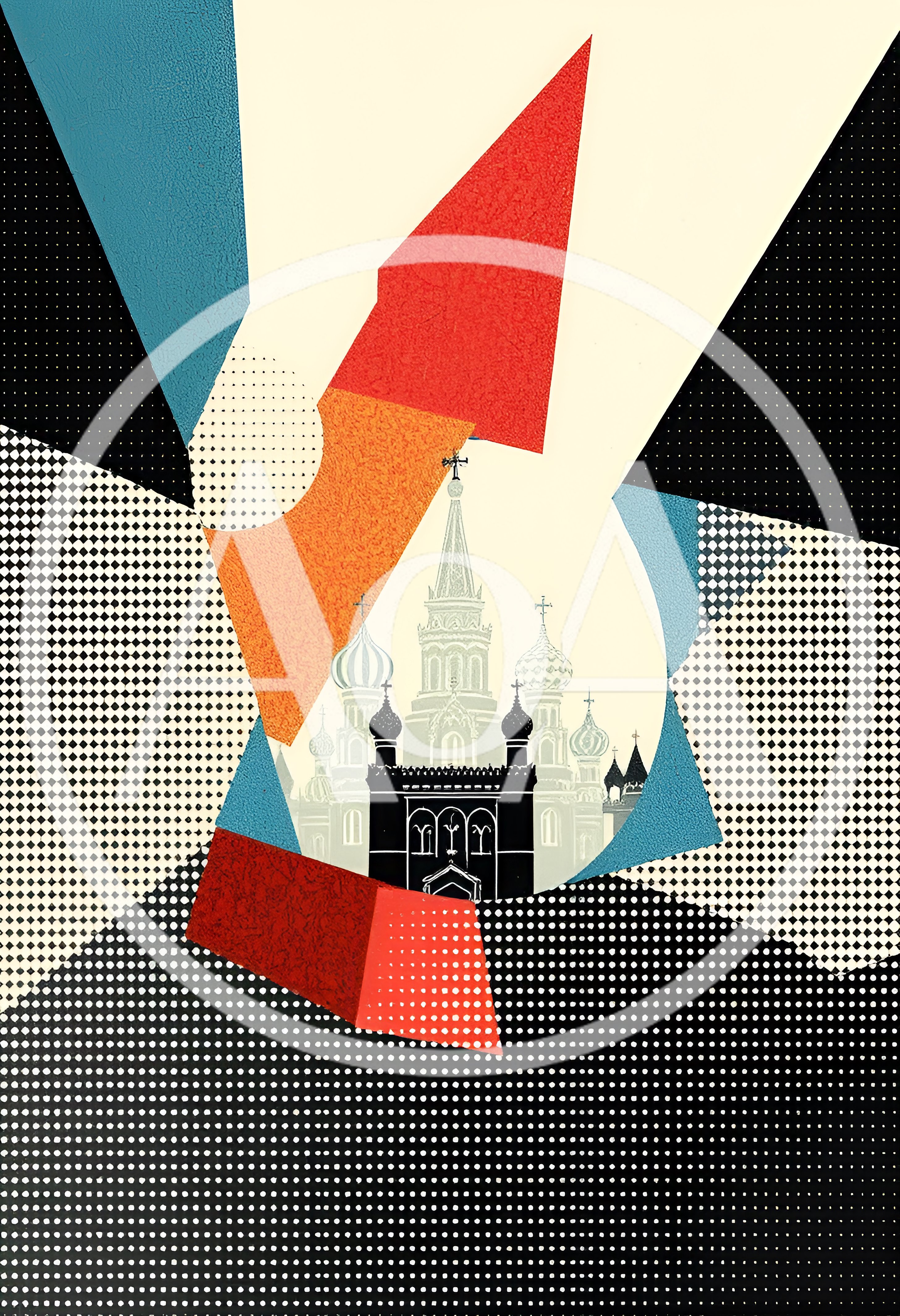 Abstract Geometric Illustration Of Saint Basil Cathedral