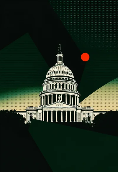 Stylized Graphic Illustration Of The United States Capitol Building