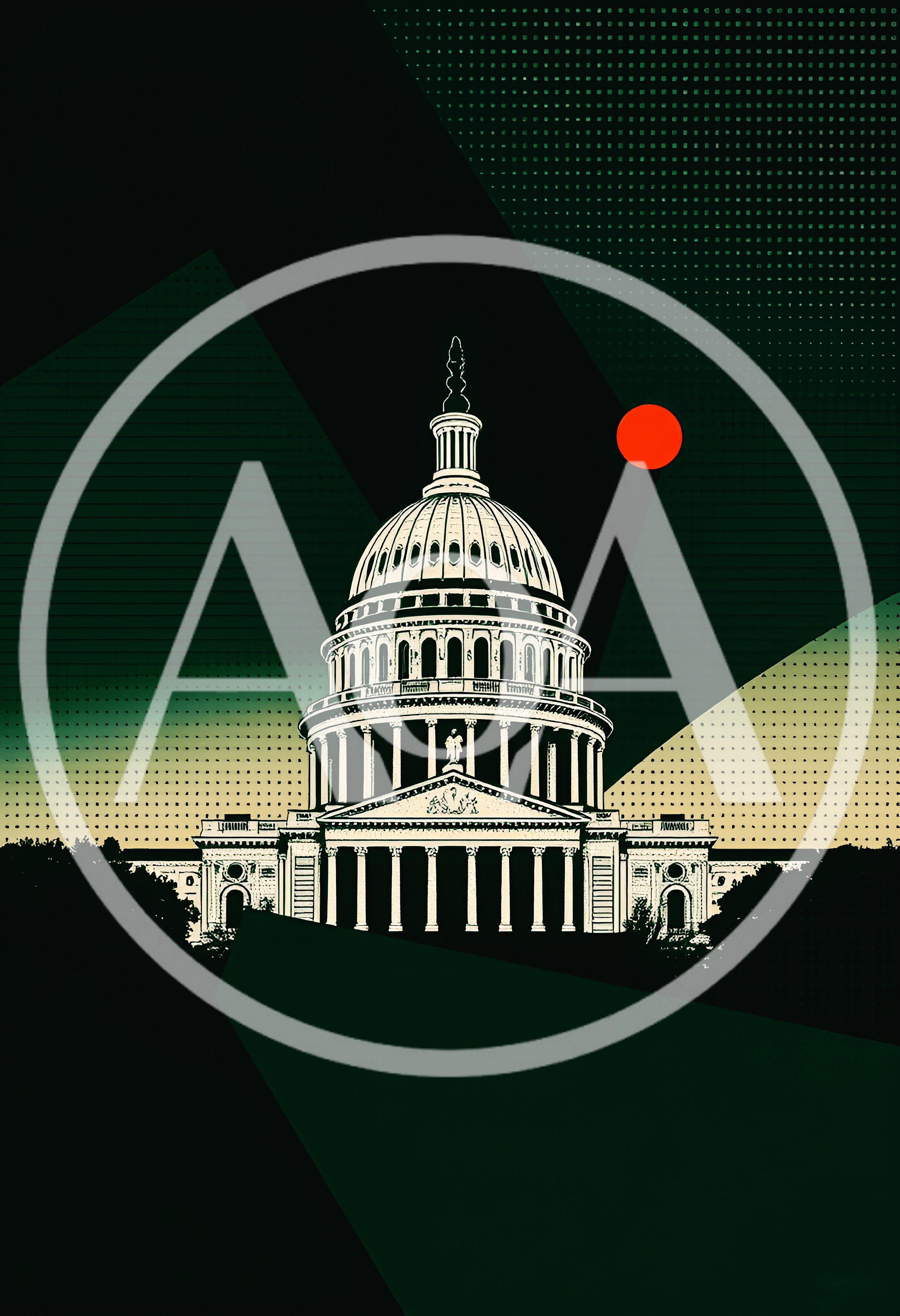 Stylized Graphic Illustration Of The United States Capitol Building