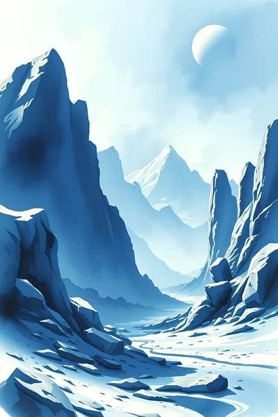 Majestic Snowy Mountain Range Landscape