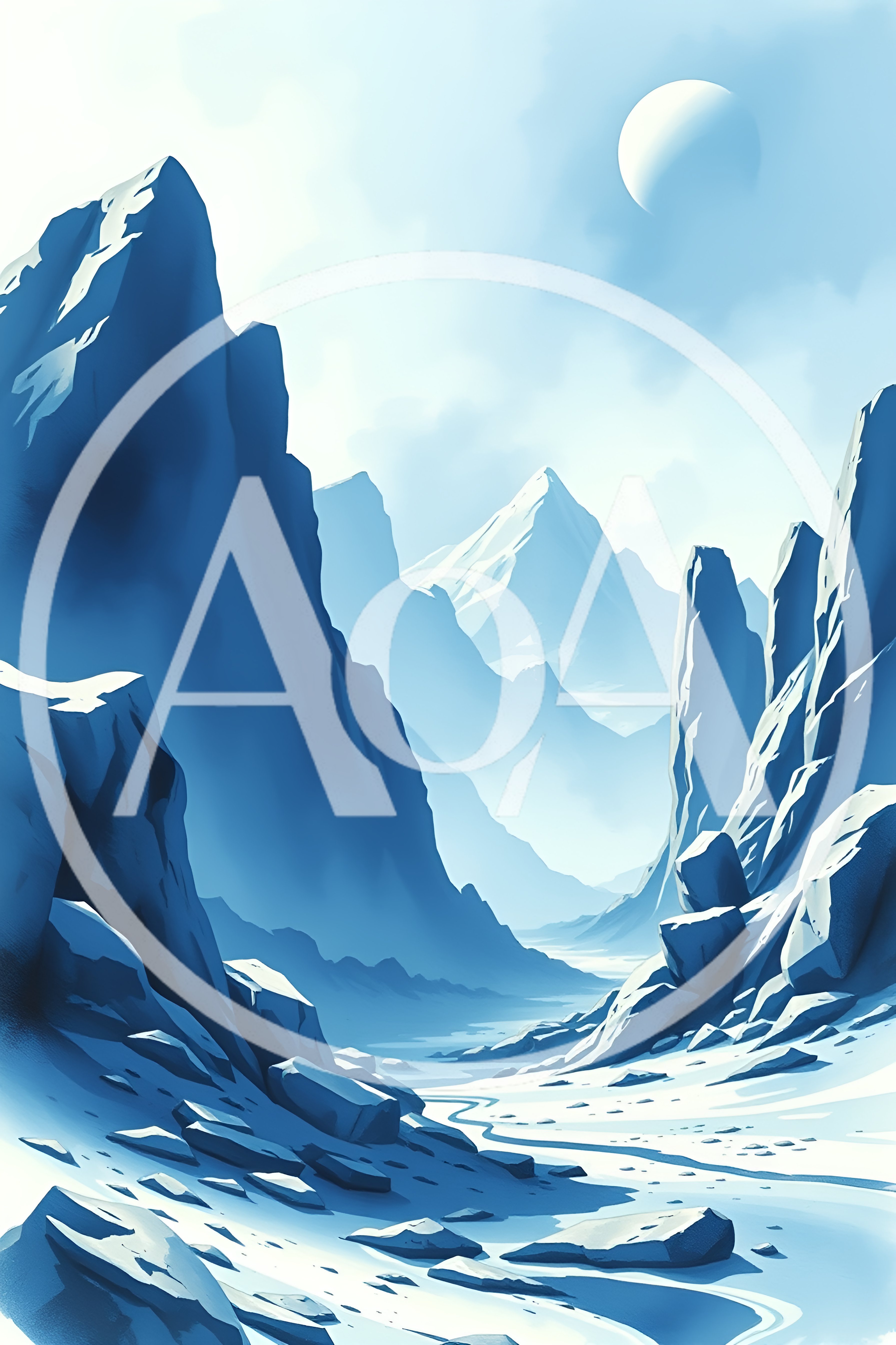 Majestic Snowy Mountain Range Landscape