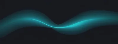 Abstract Glowing Teal Wave On Dark Background