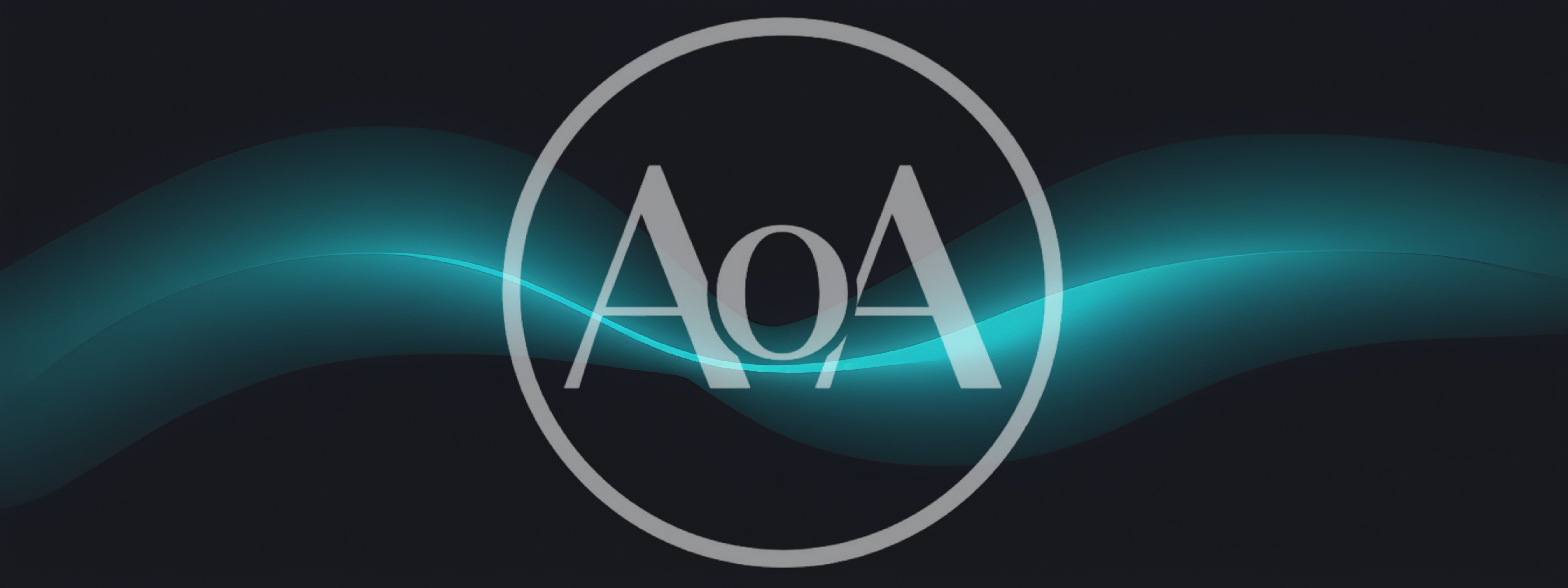 Abstract Glowing Teal Wave On Dark Background
