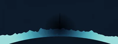 Abstract Digital Landscape With A Central Dark Spire