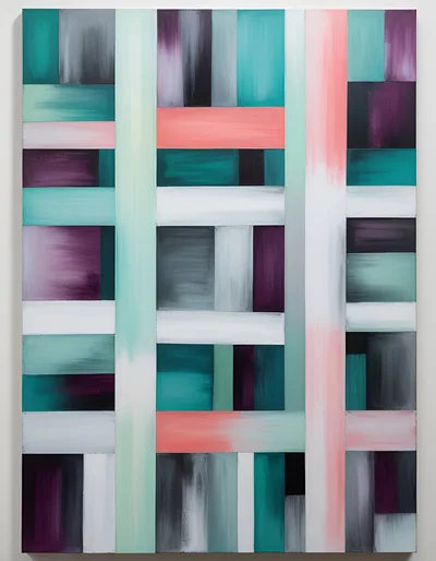 Abstract Painting With Geometric Rectangular Color Blocks