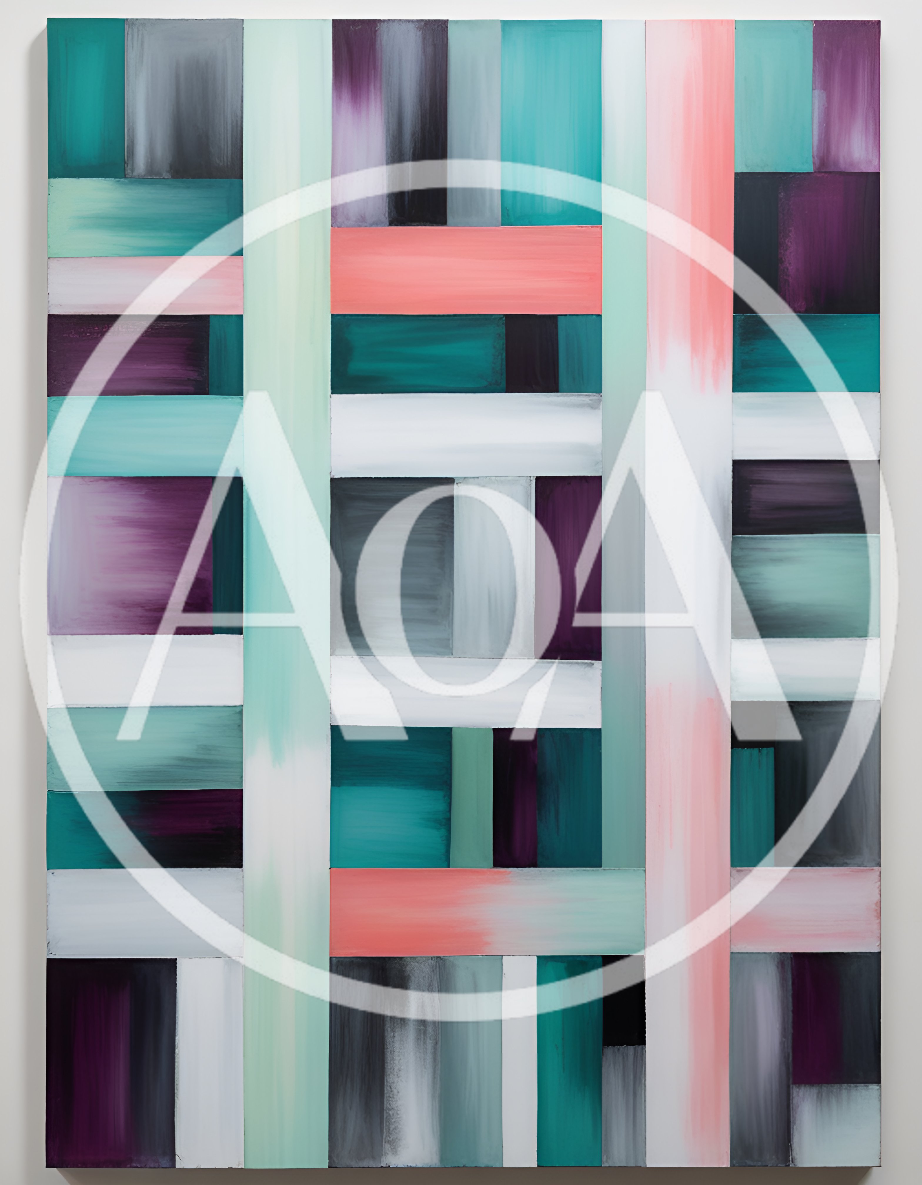 Abstract Painting With Geometric Rectangular Color Blocks