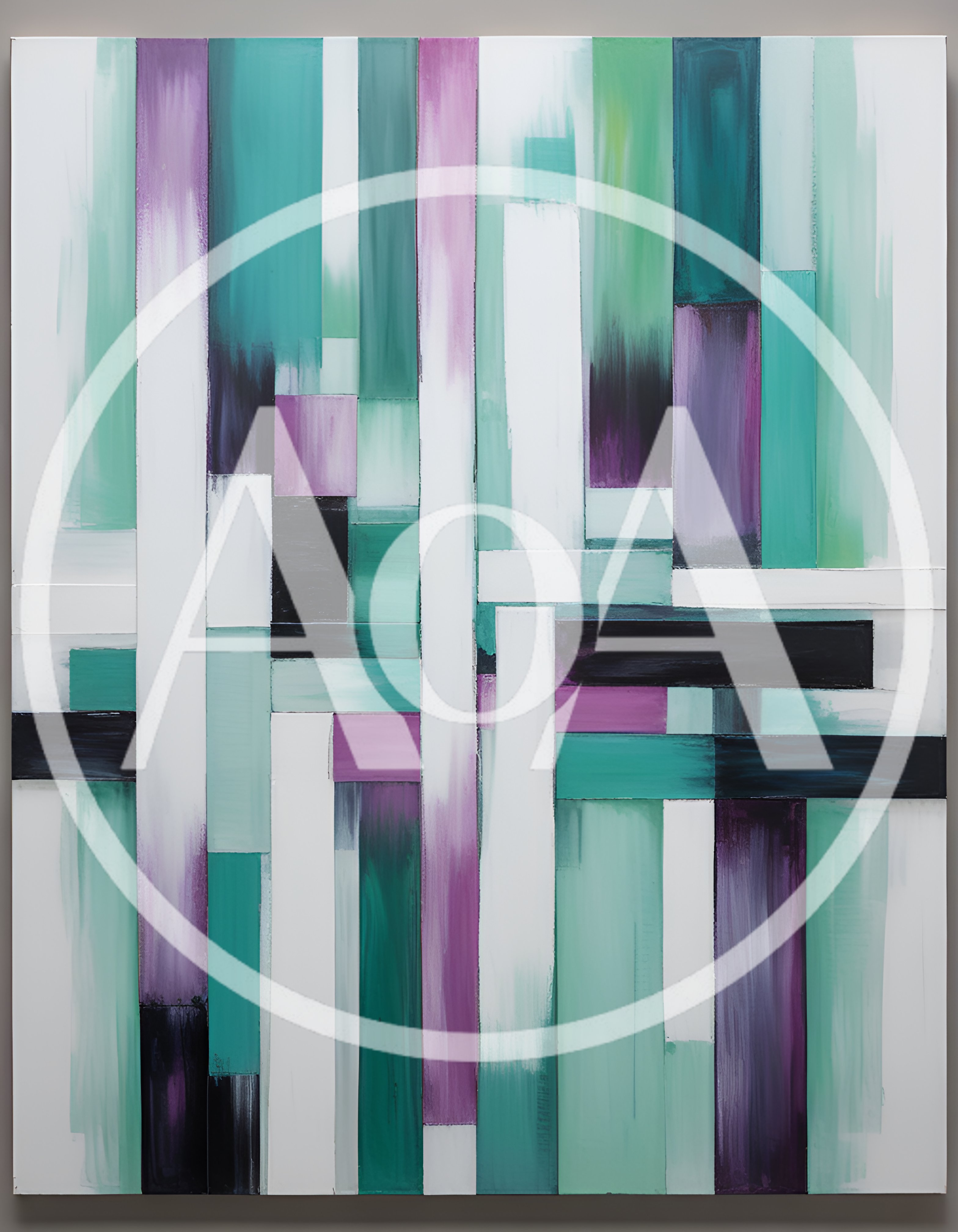 Abstract Painting With Vertical And Horizontal Color Blocks