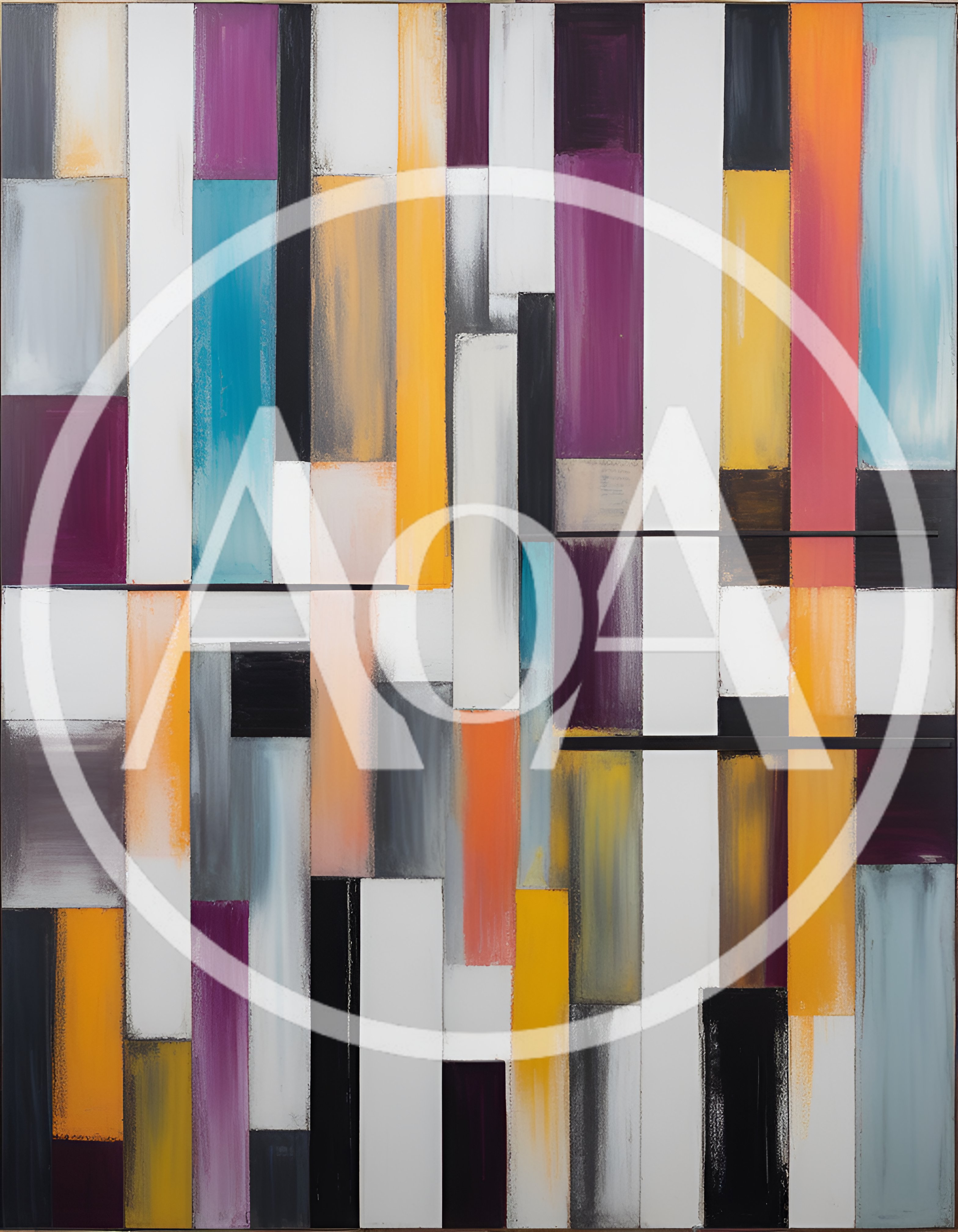 Abstract Painting With Vertical Color Blocks