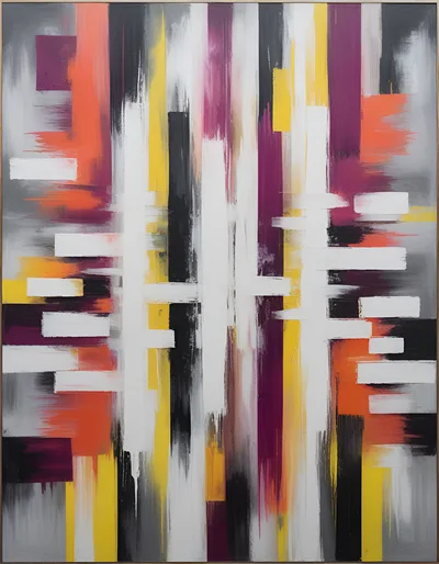 Abstract Oil Painting With Vertical And Horizontal Brushstrokes