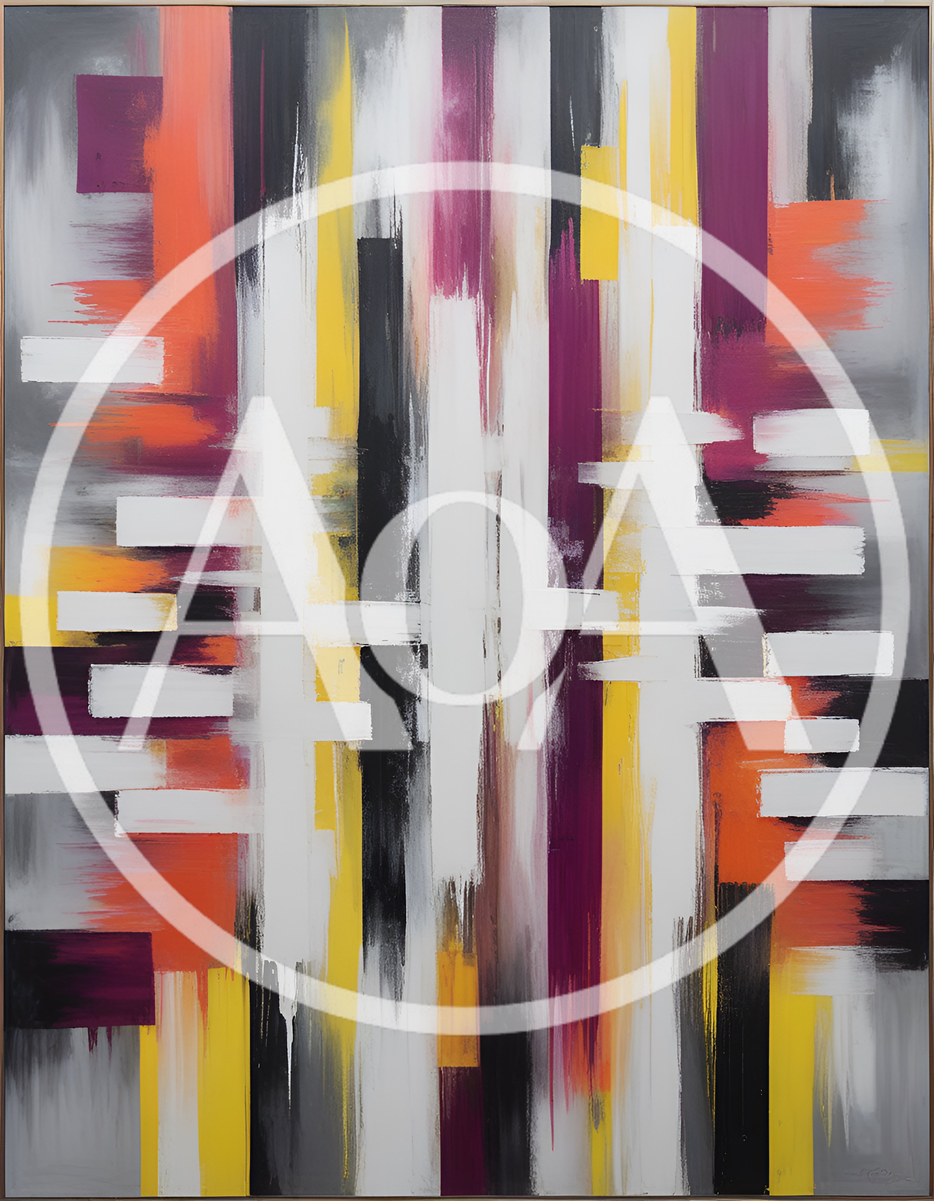 Abstract Oil Painting With Vertical And Horizontal Brushstrokes
