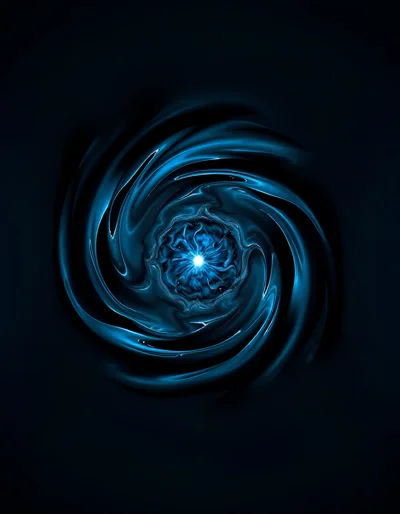 Abstract Blue Swirling Energy Vortex