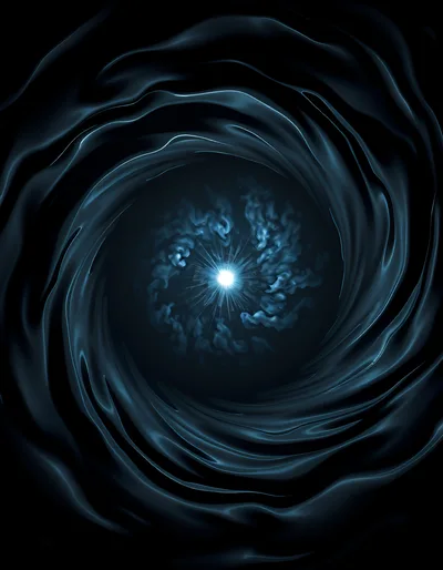 Abstract Blue Swirling Energy Vortex With Central Light