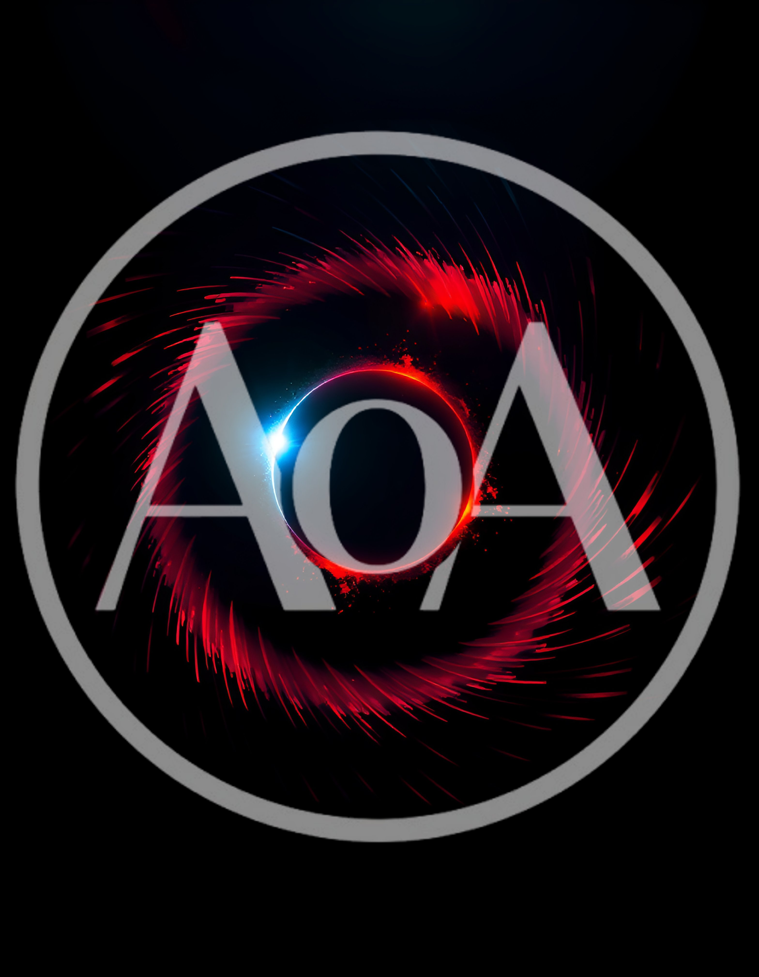 Abstract Glowing Red And Blue Eclipse Vortex