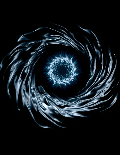 Abstract Liquid Metal Vortex Swirling In Dark Space