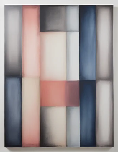 Abstract Painting With Vertical Rectangular Color Blocks