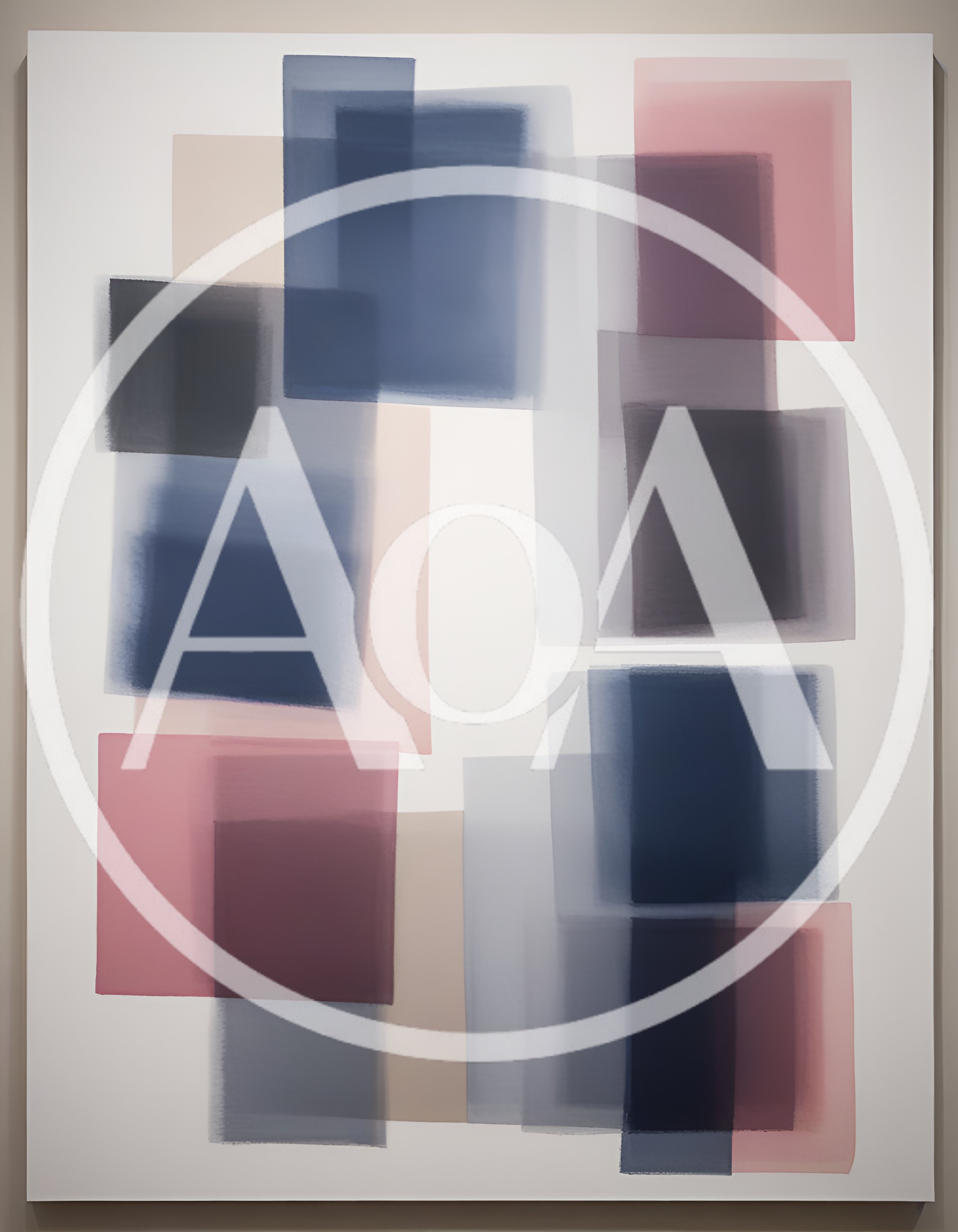 Abstract Painting With Overlapping Translucent Rectangular Shapes