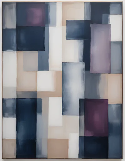 Abstract Painting With Geometric Rectangular Color Blocks