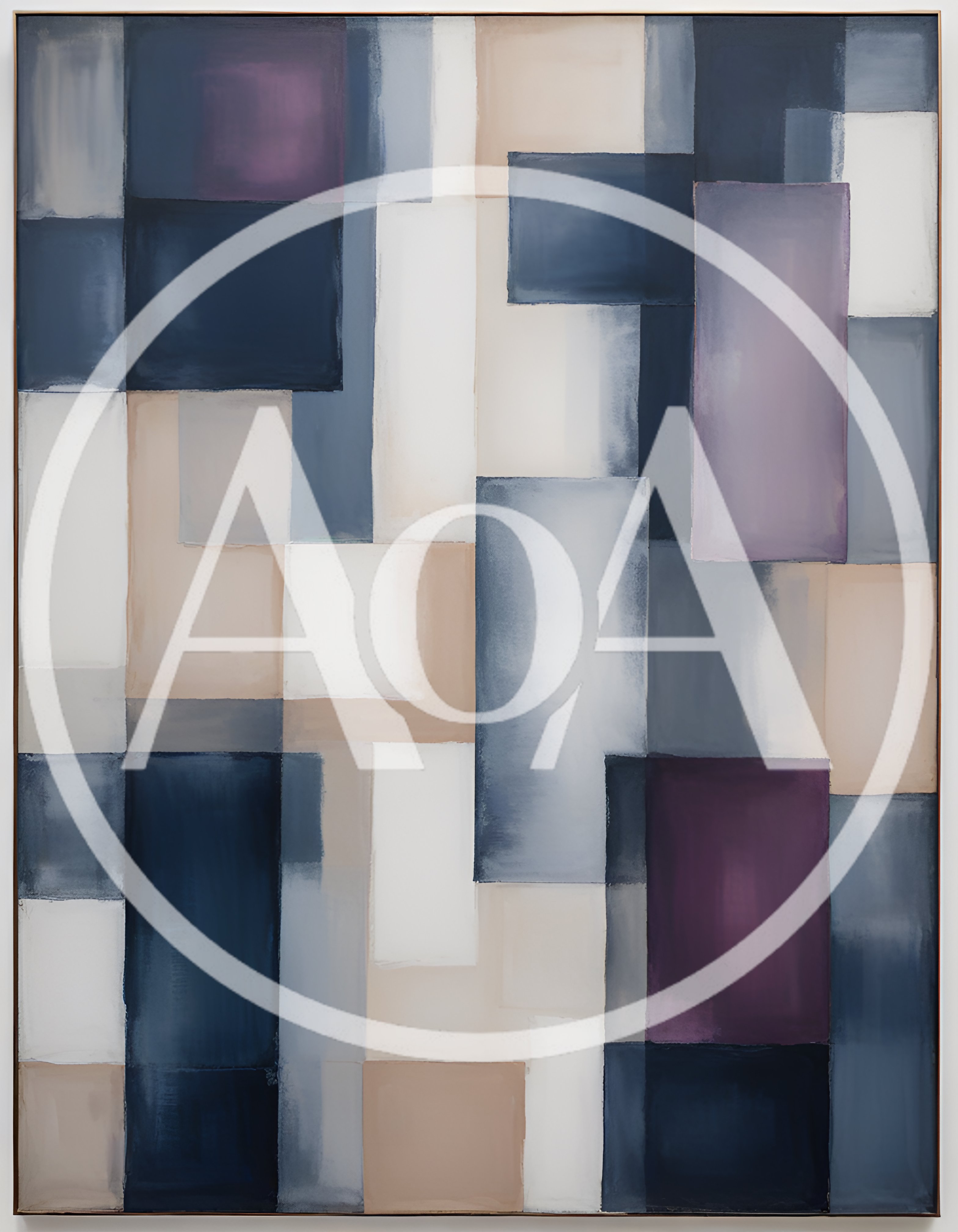 Abstract Painting With Geometric Rectangular Color Blocks