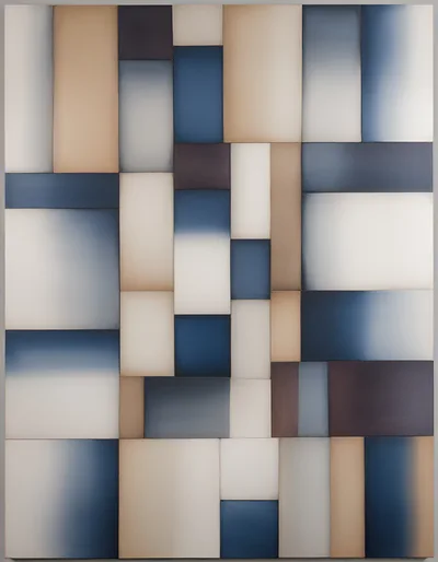 Abstract Geometric Composition With Gradient Rectangular Blocks