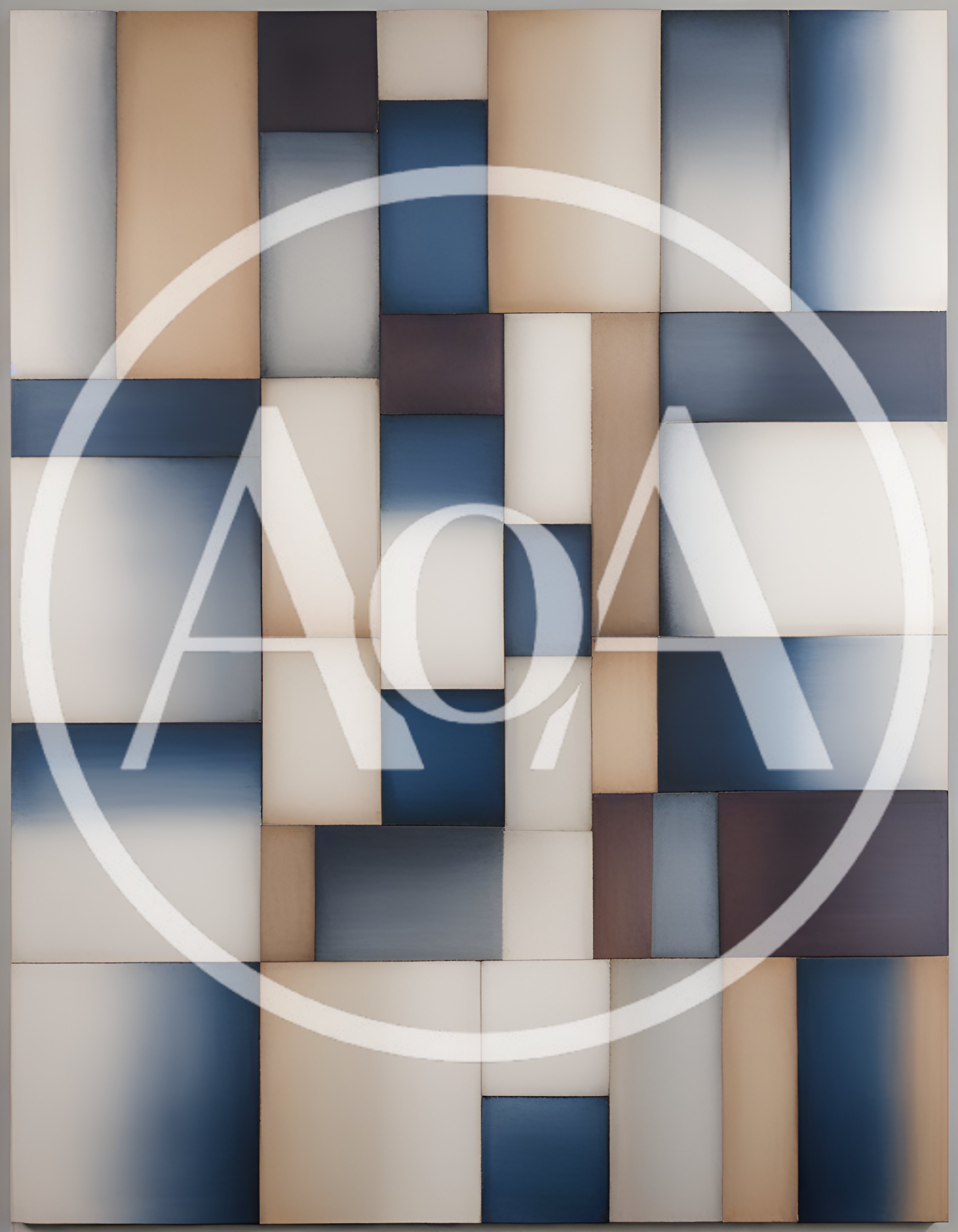 Abstract Geometric Composition With Gradient Rectangular Blocks