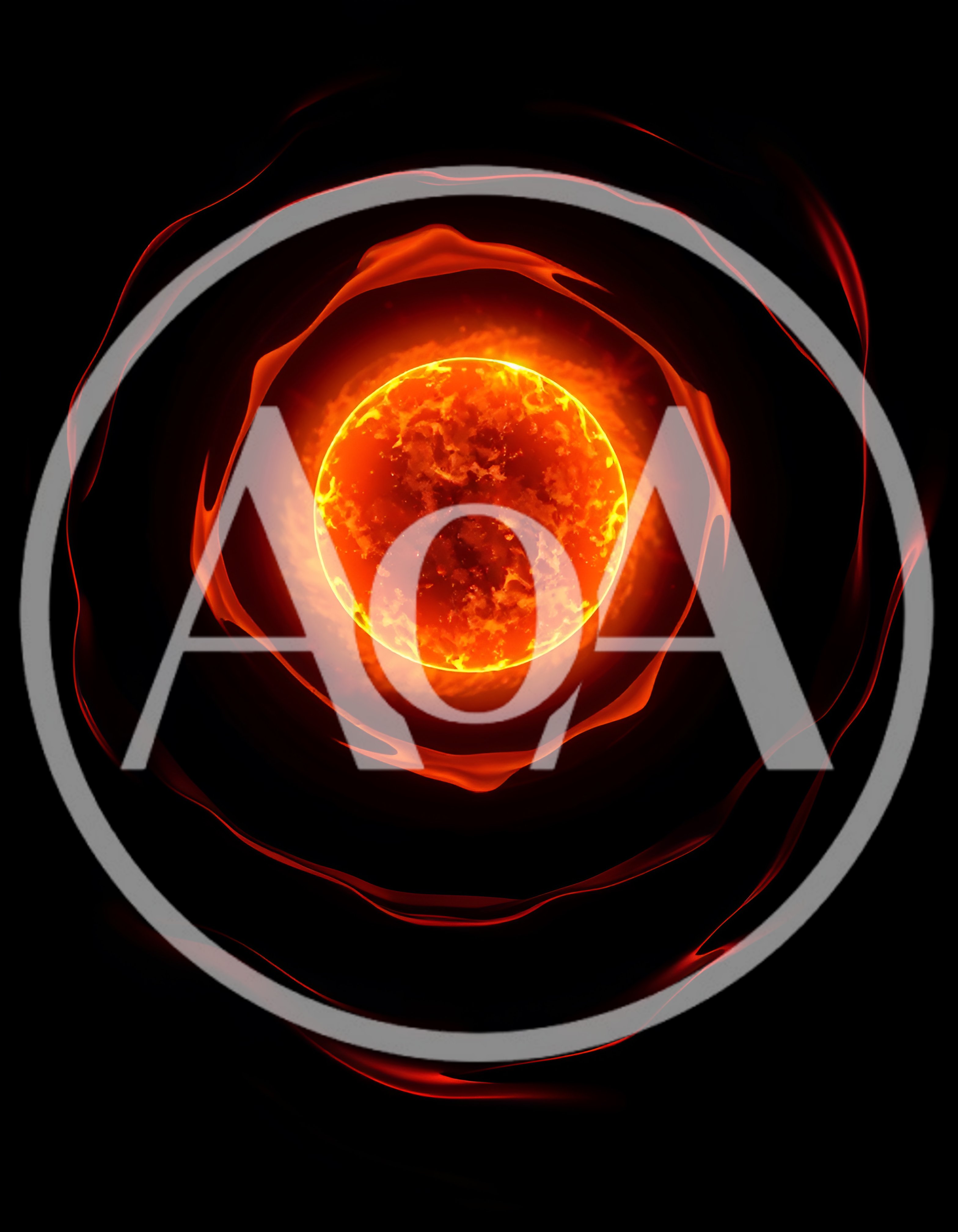 Glowing Fiery Sun With Concentric Energy Ripples