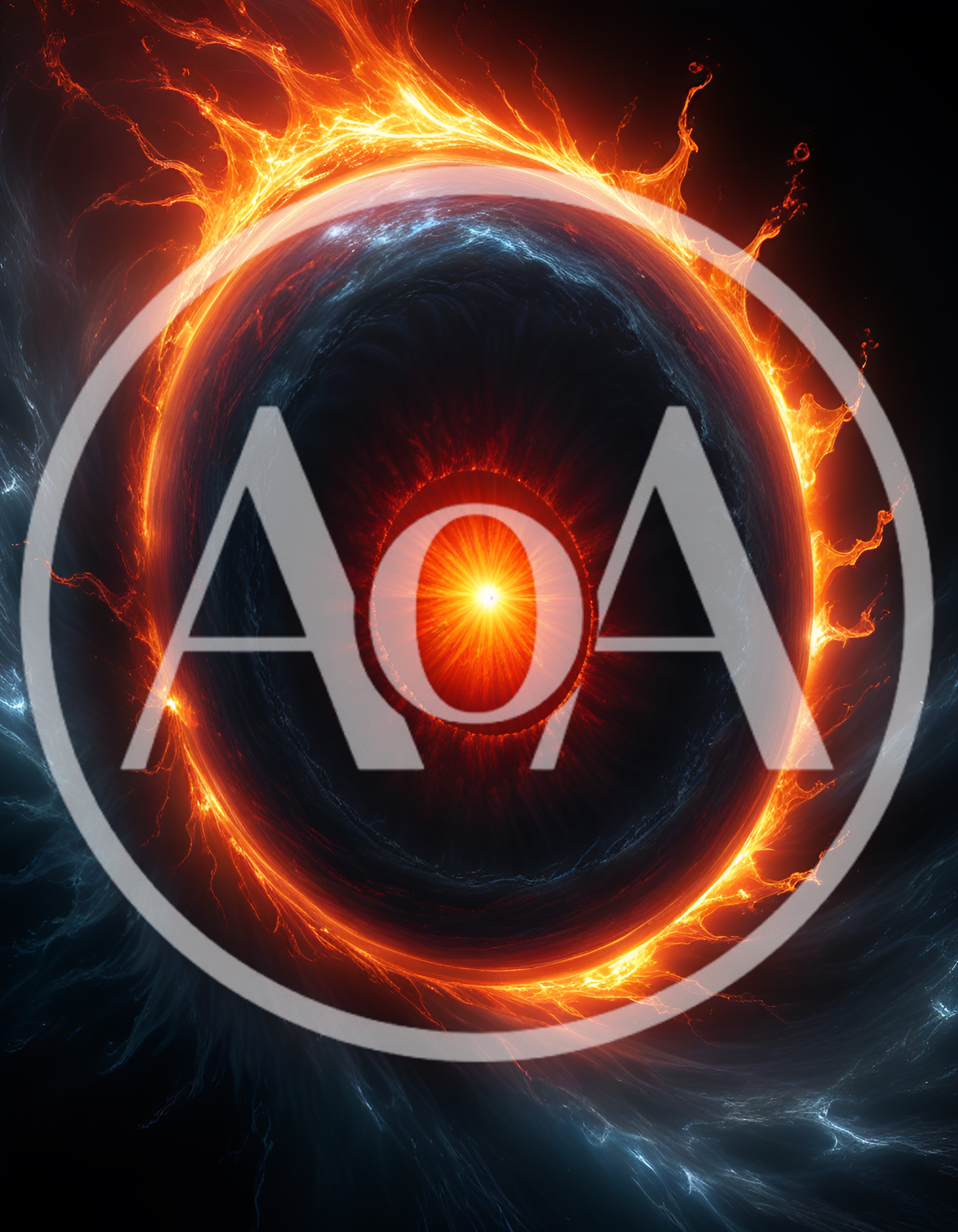 Abstract Cosmic Eye With Glowing Fire And Dark Nebula