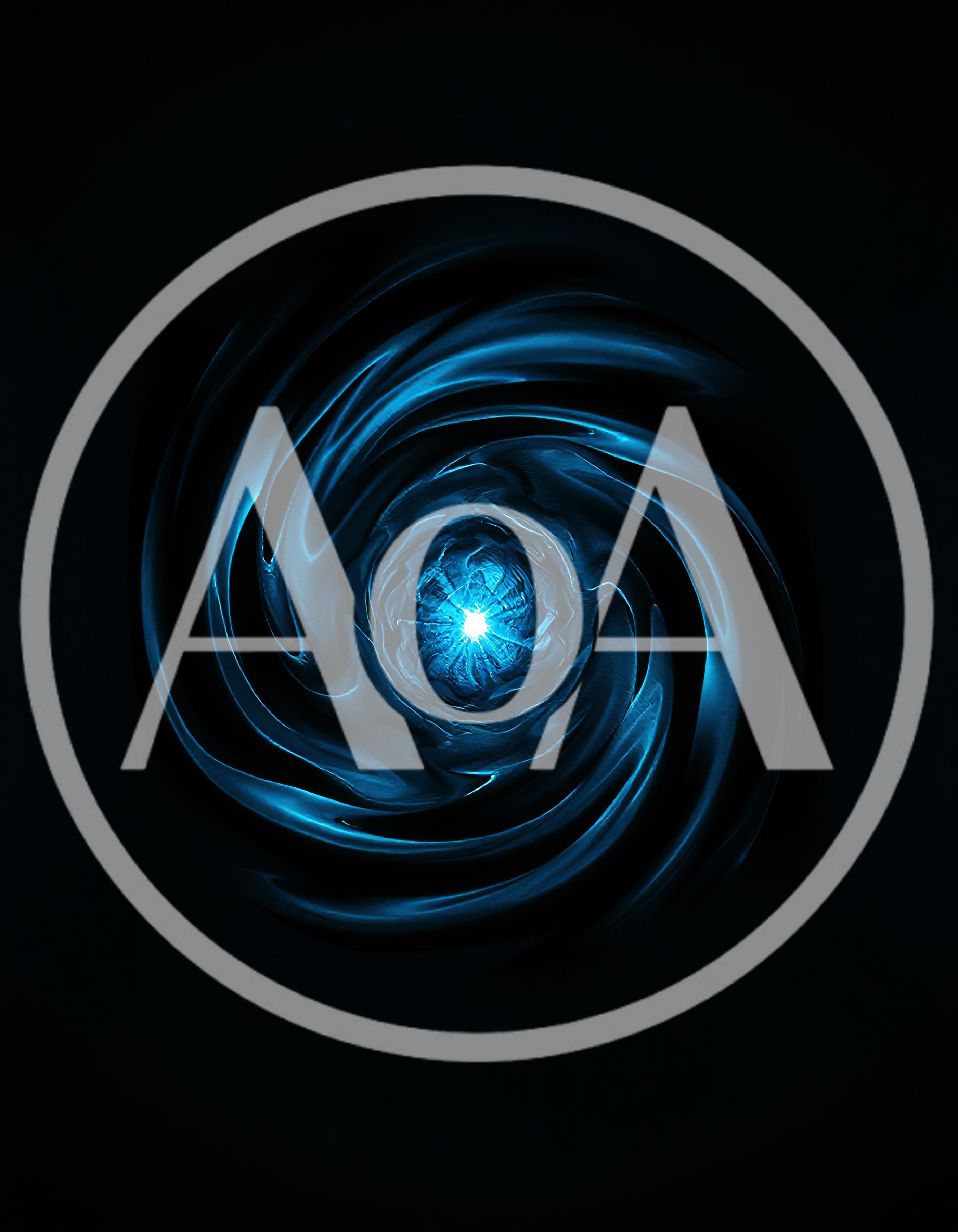Abstract Blue Swirling Energy Vortex Tunnel