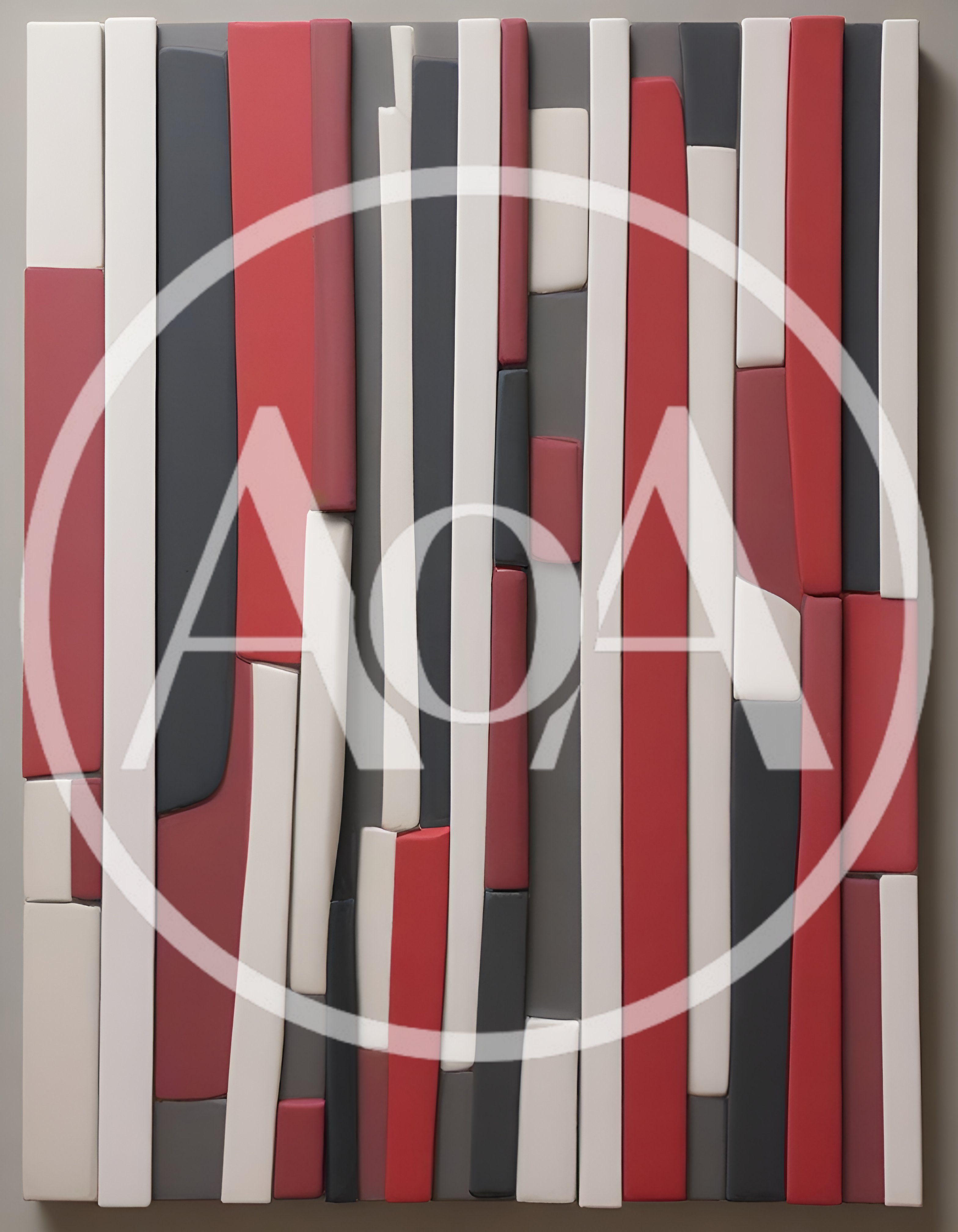 Abstract Wall Art With Vertical Geometric Panels